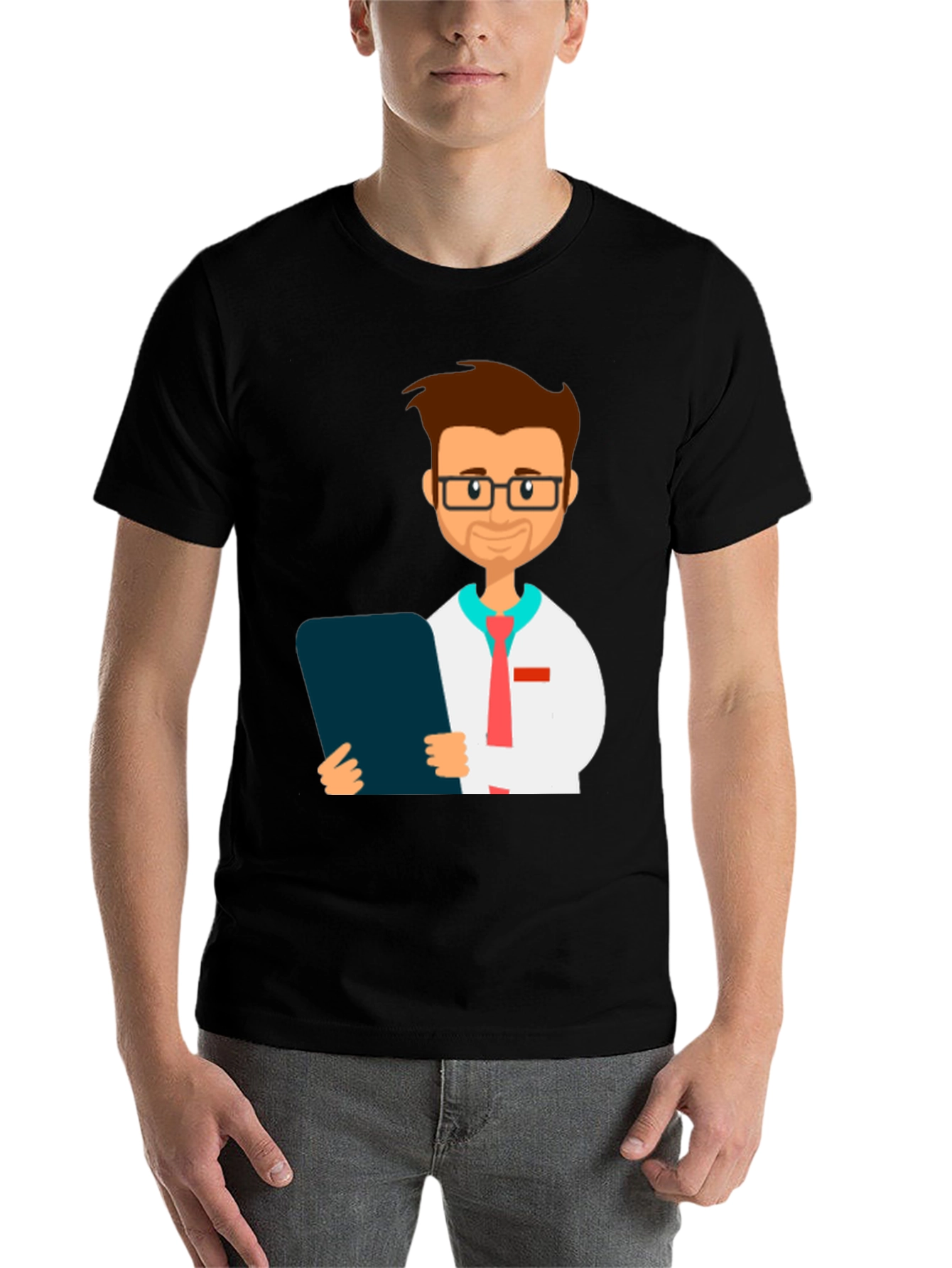 Black Cartoon Doctor Graphic Tee view 7