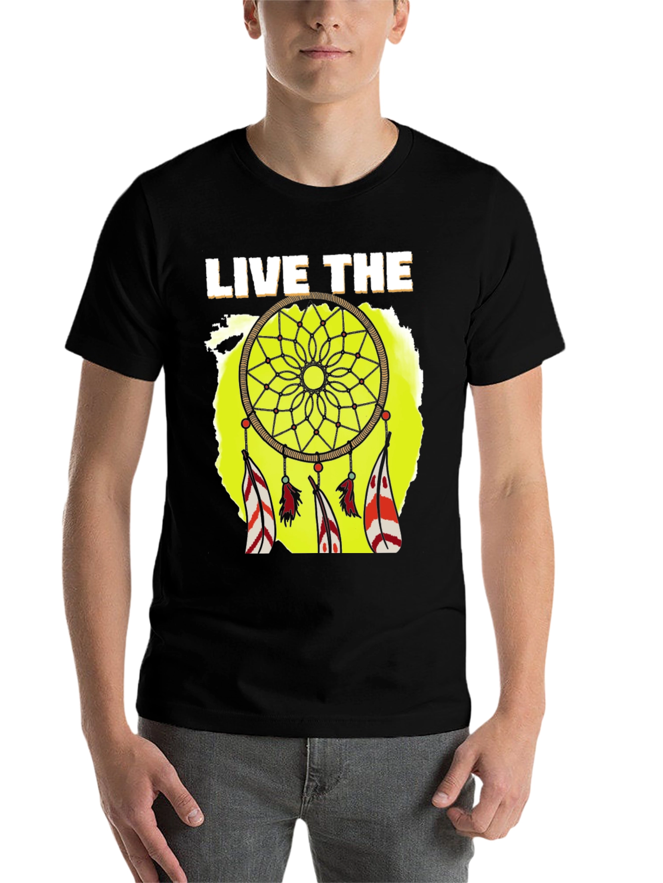 Black Live the Dreamcatcher T-Shirt - Black view 7