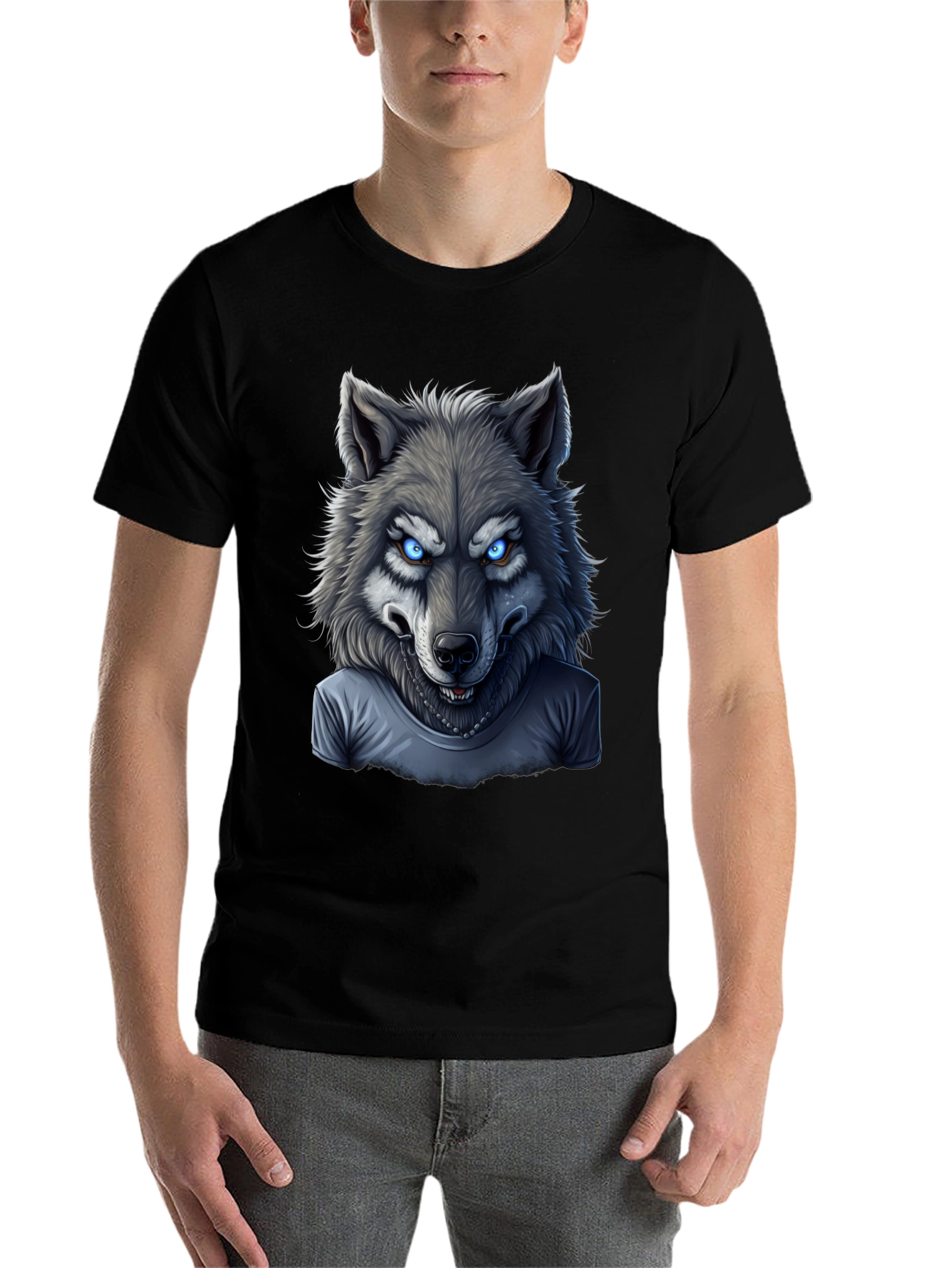 Black Wolf T-Shirt: Fierce Graphic Tee view 7