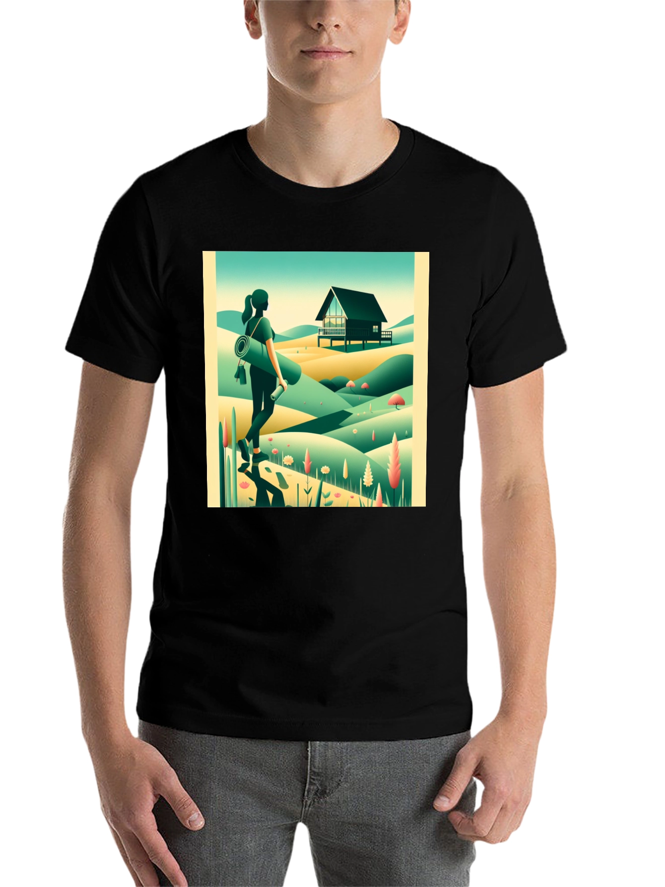 Black Nature Retreat Graphic Tee - Relaxed Comfort view 7