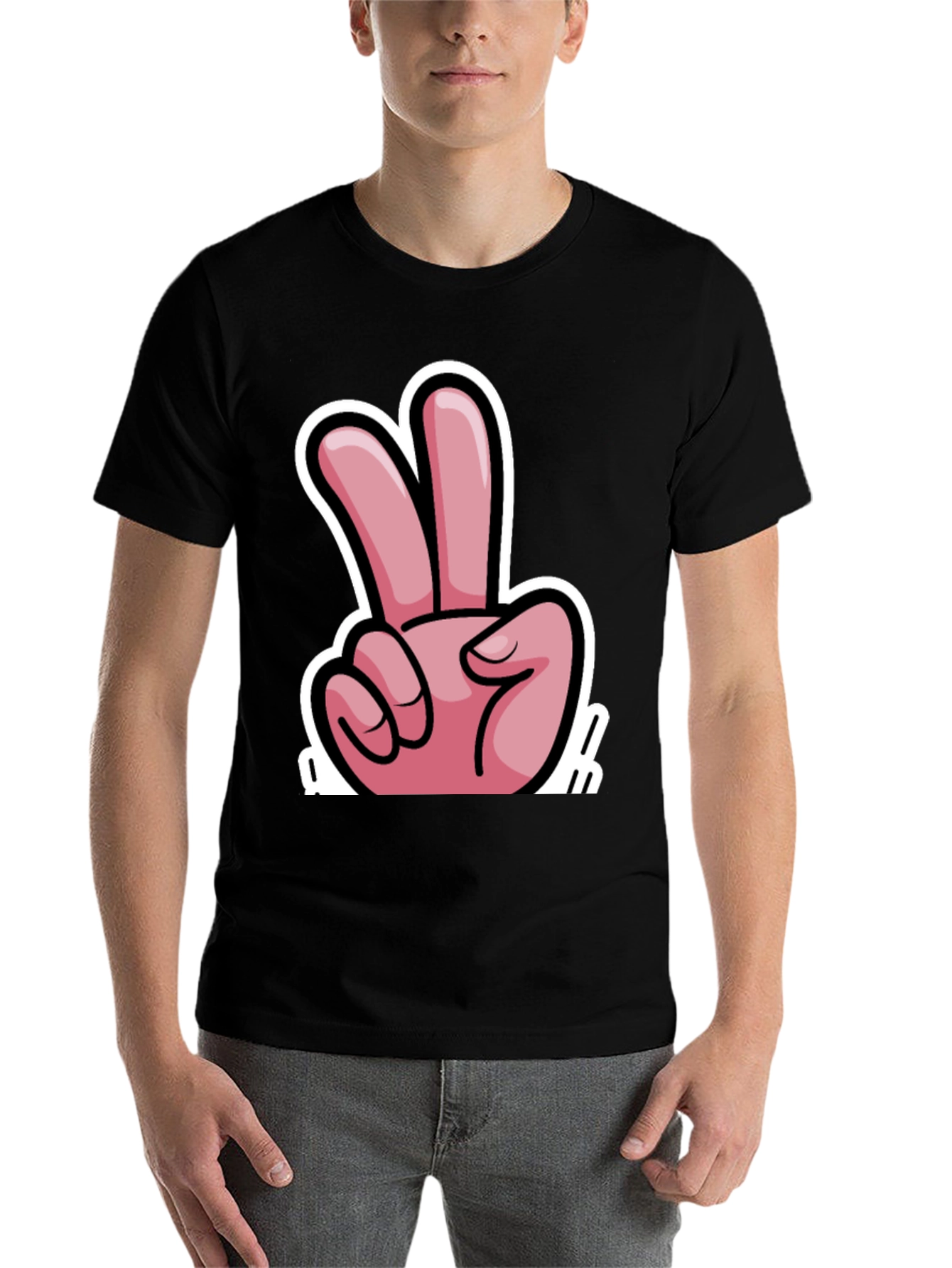Black Peace Sign Graphic T-Shirt - Black view 7