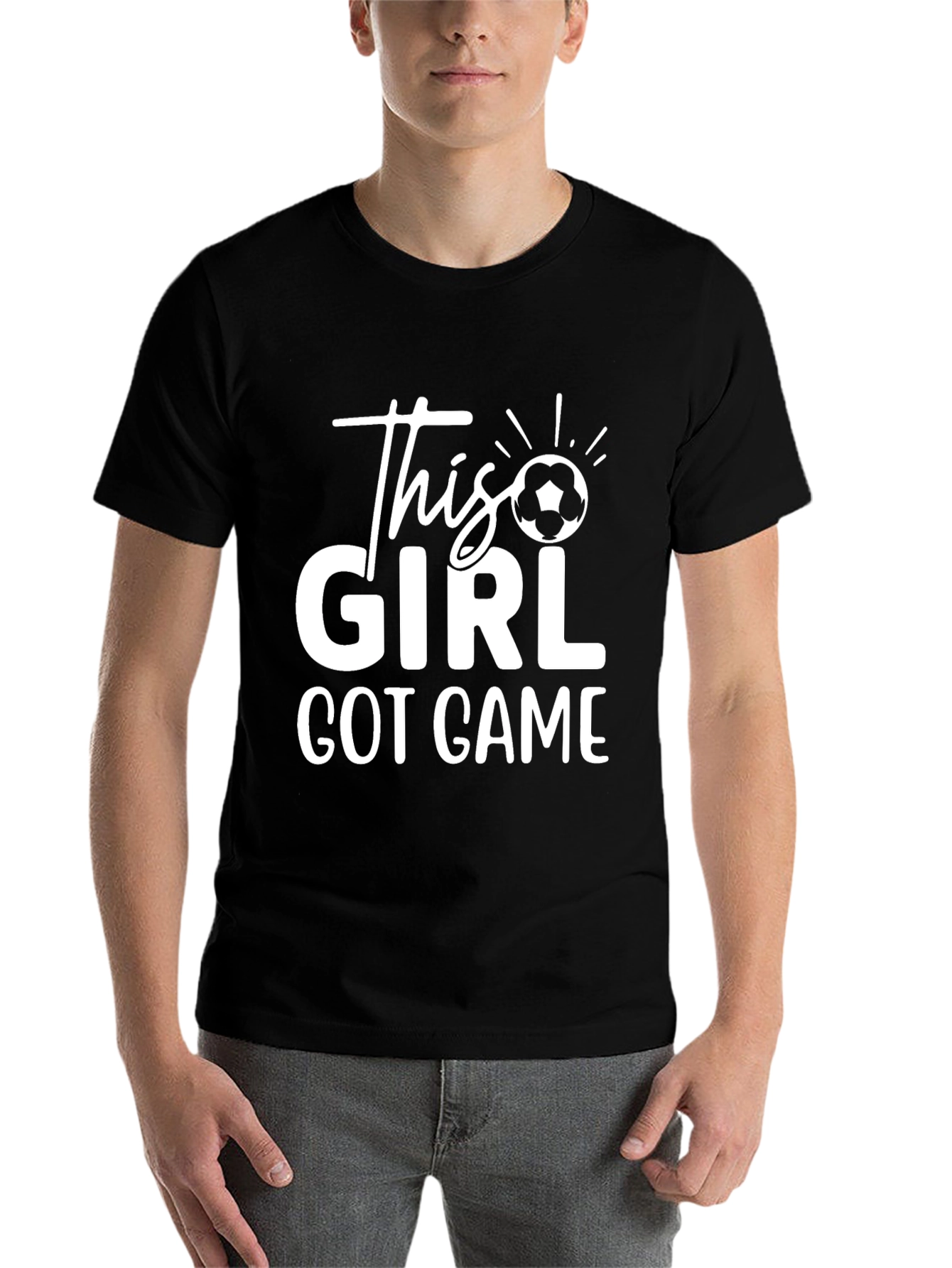 Black This Girl Got Game Soccer T-Shirt view 7