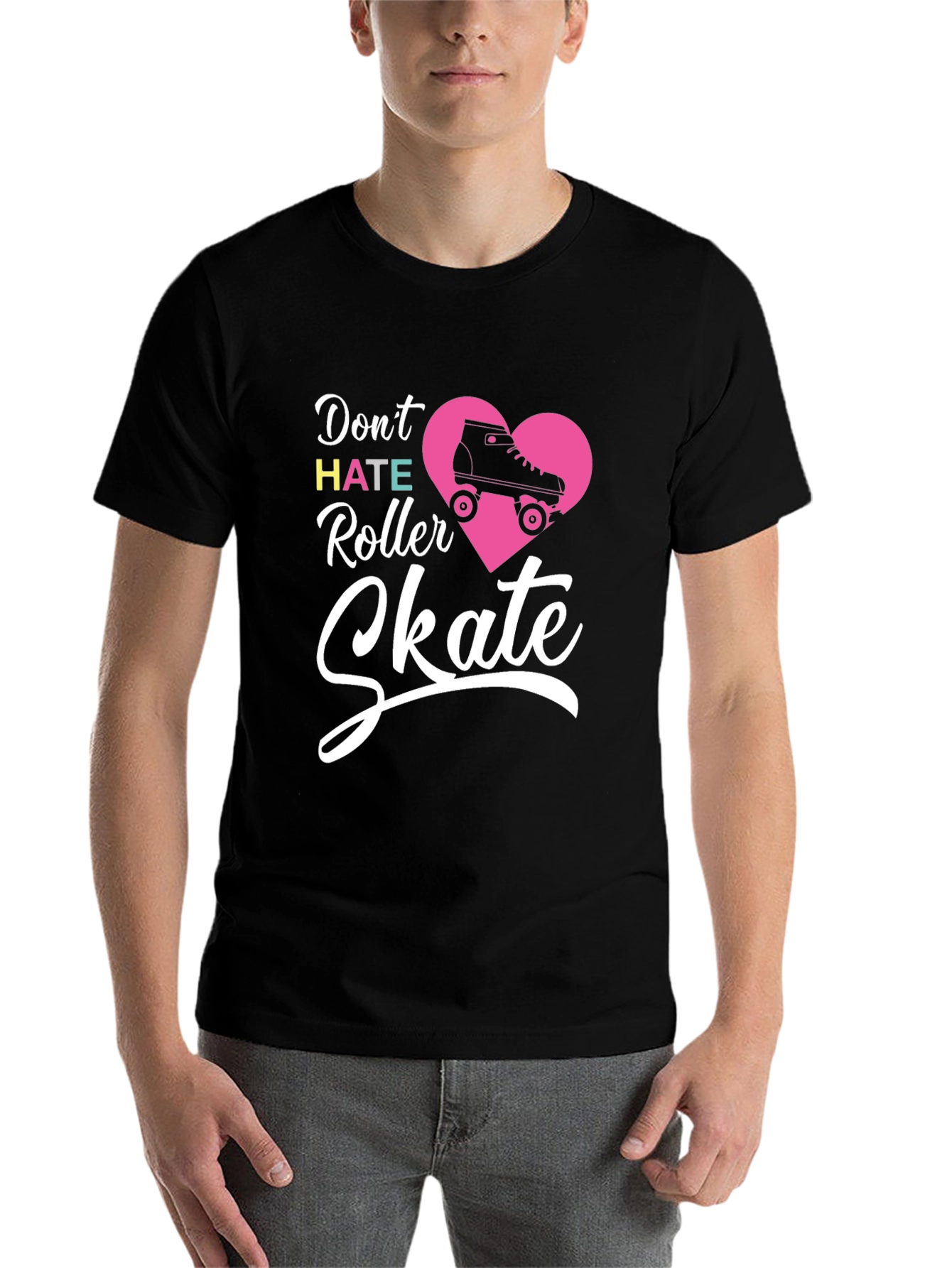 Black Don't Hate Roller Skate T-Shirt view 7