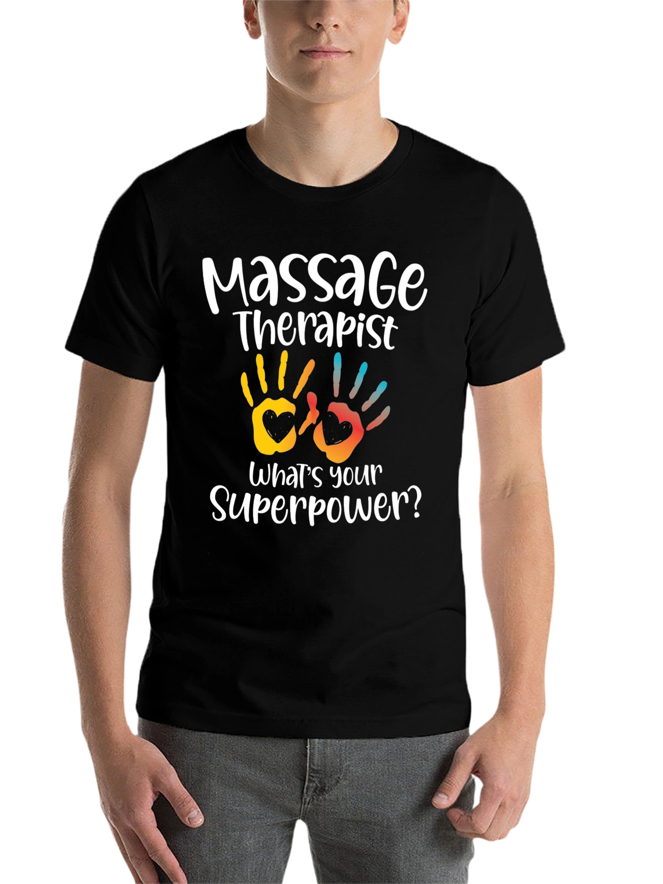 Black Massage Therapist Superpower T-Shirt view 7