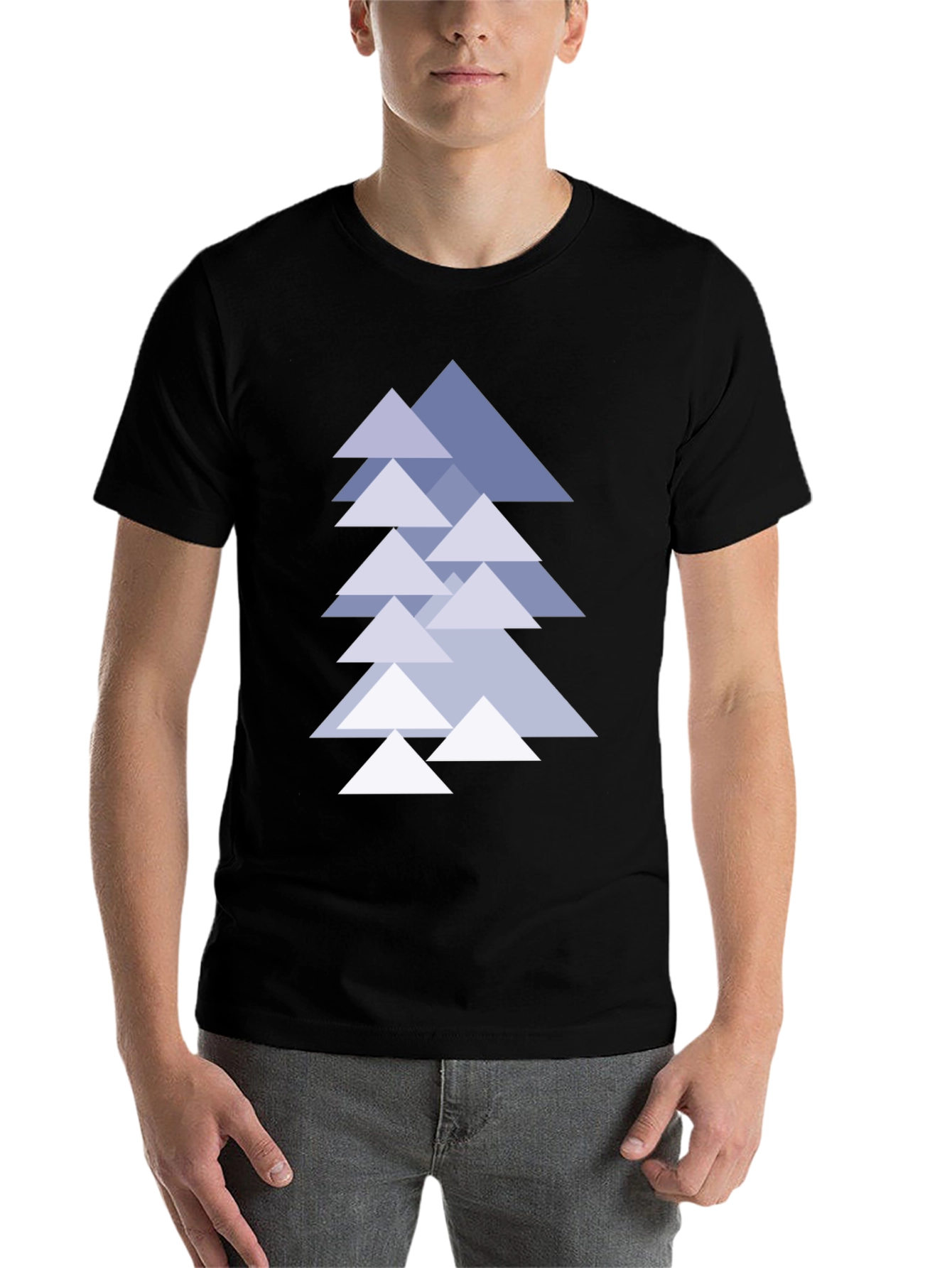 Black Geometric Tree T-Shirt - Modern Minimalist Design view 7
