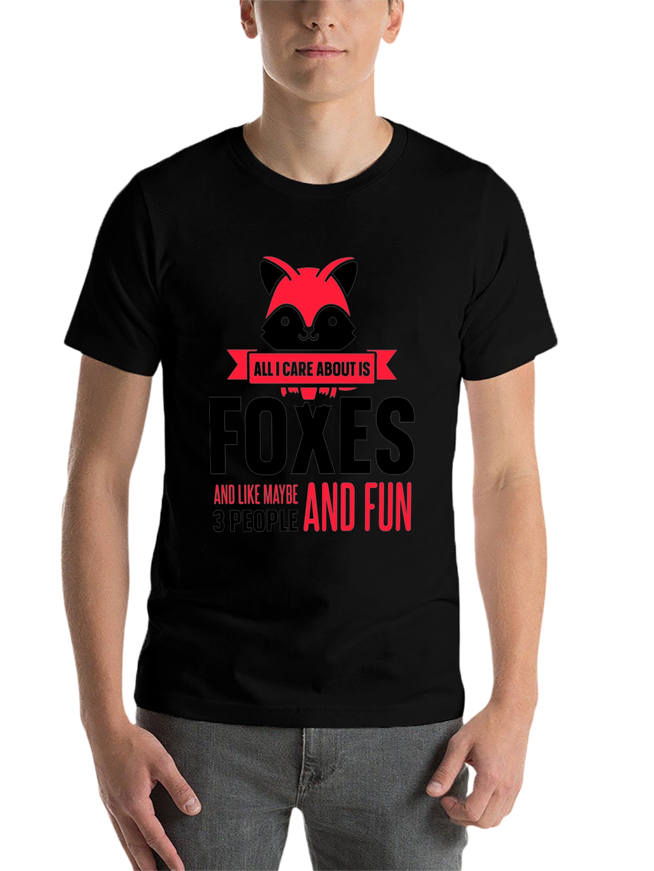 Black Foxes And Fun Graphic T-Shirt view 7