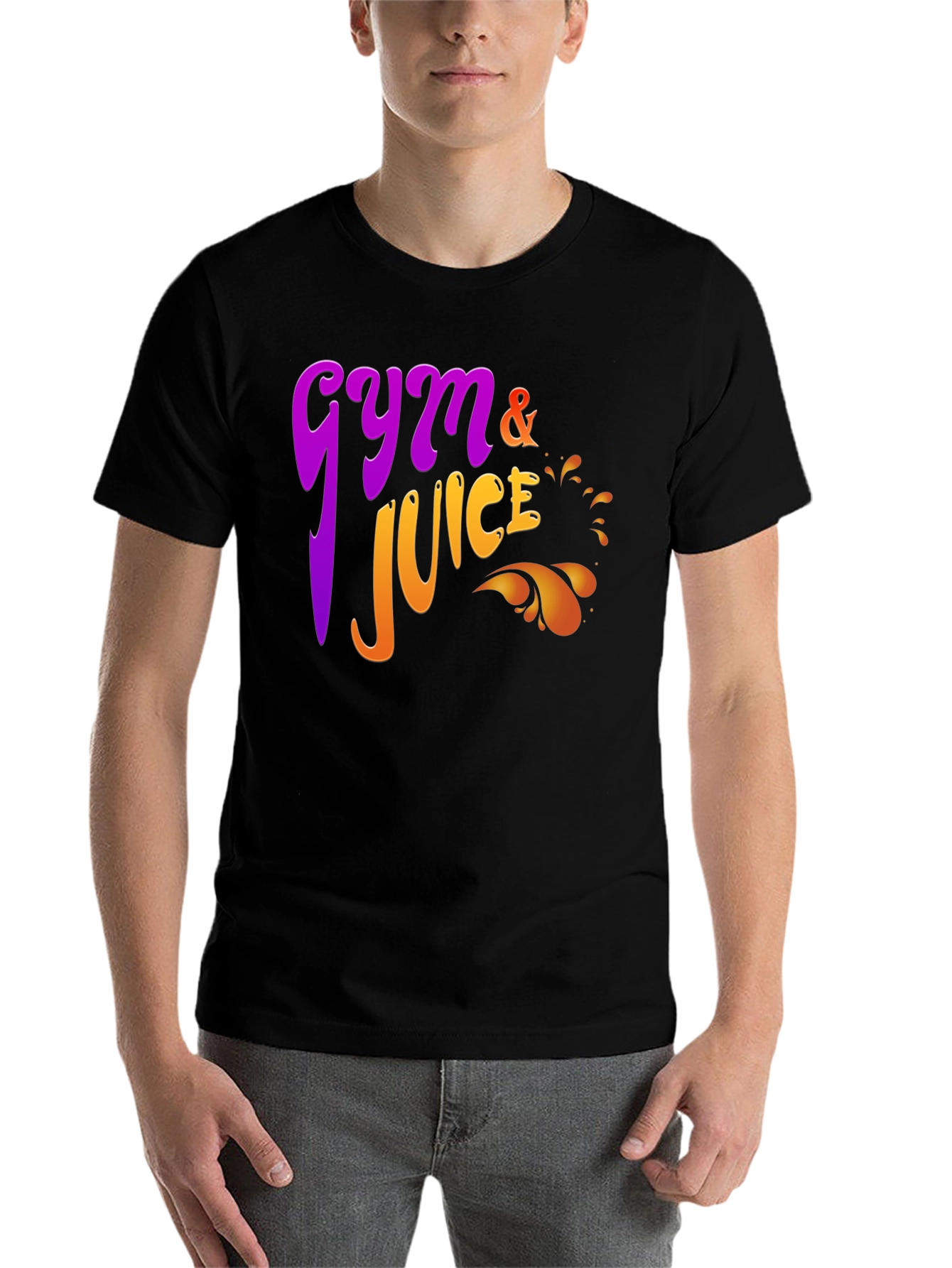 Black Gym & Juice Graphic Print T-Shirt view 7