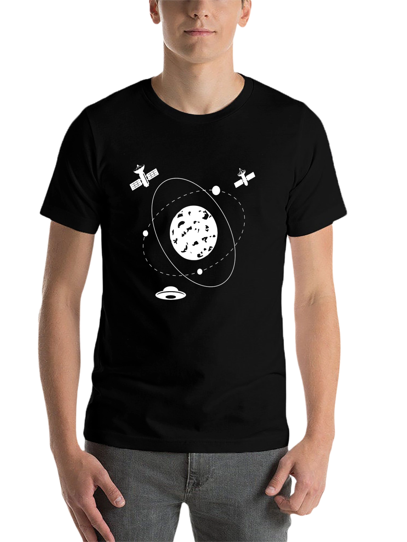 Black Space Graphic Black T-Shirt view 7