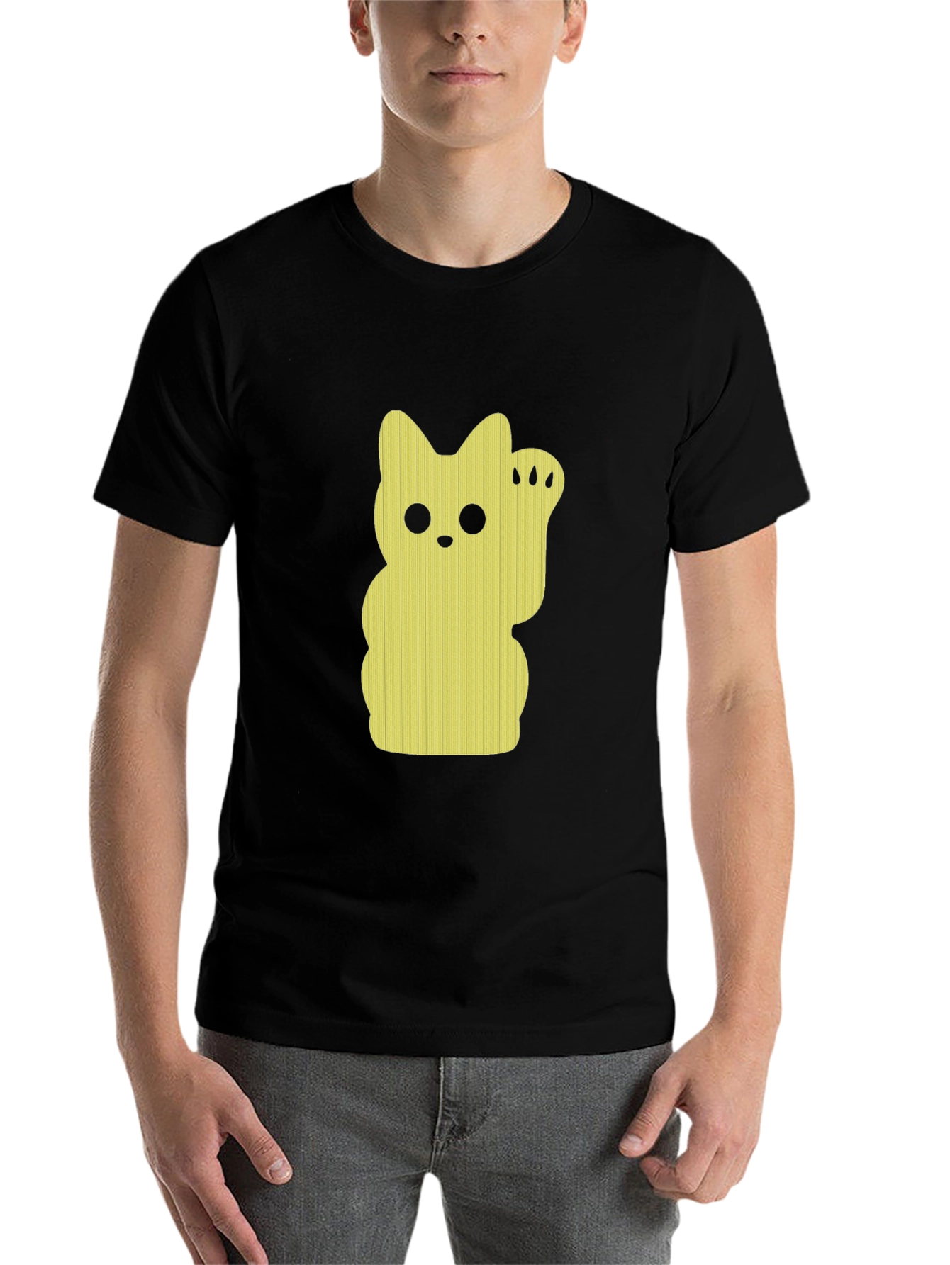 Black Lucky Cat Graphic Tee - Black view 7