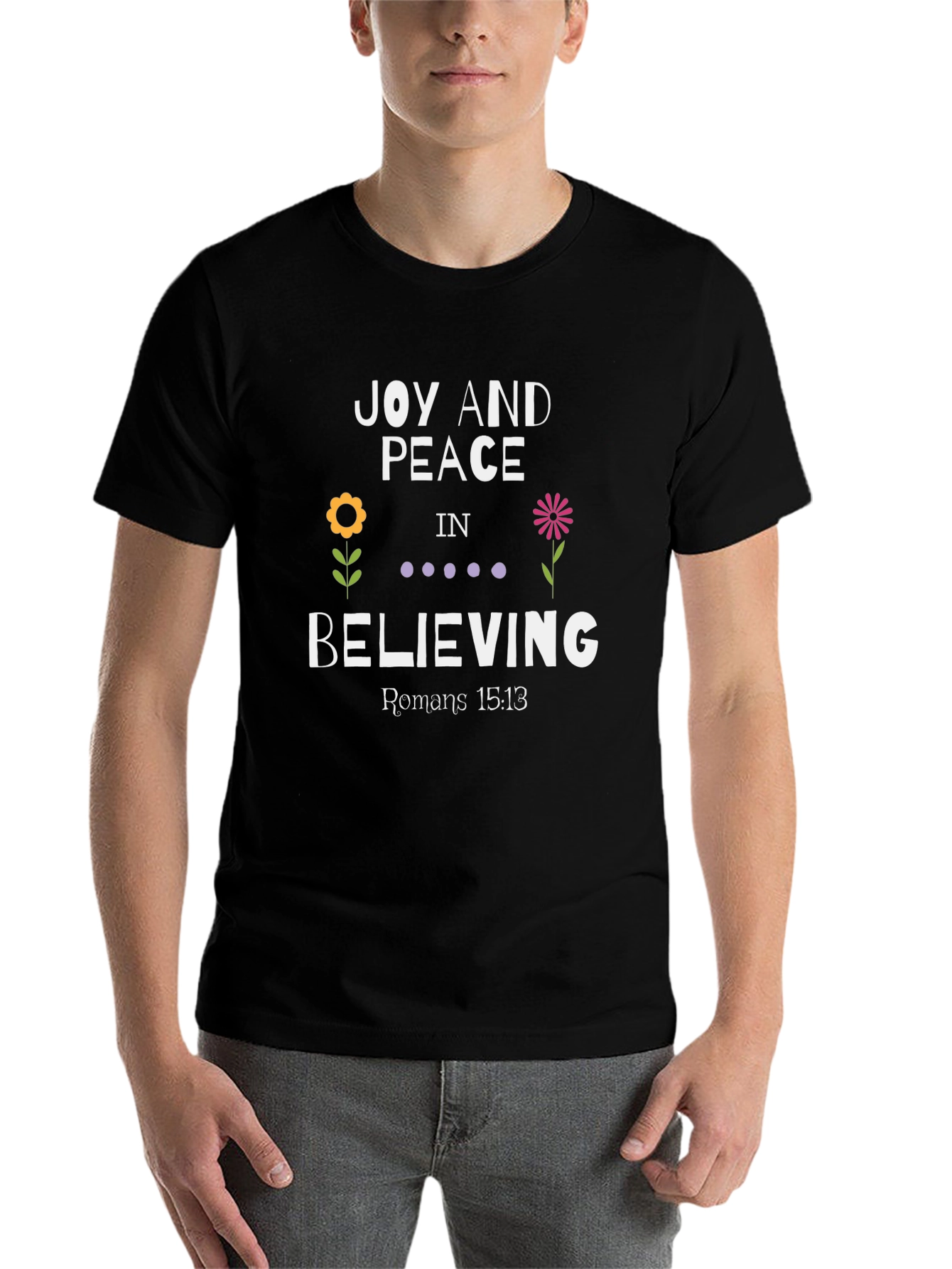 Black Joy and Peace in Believing Graphic Tee view 7