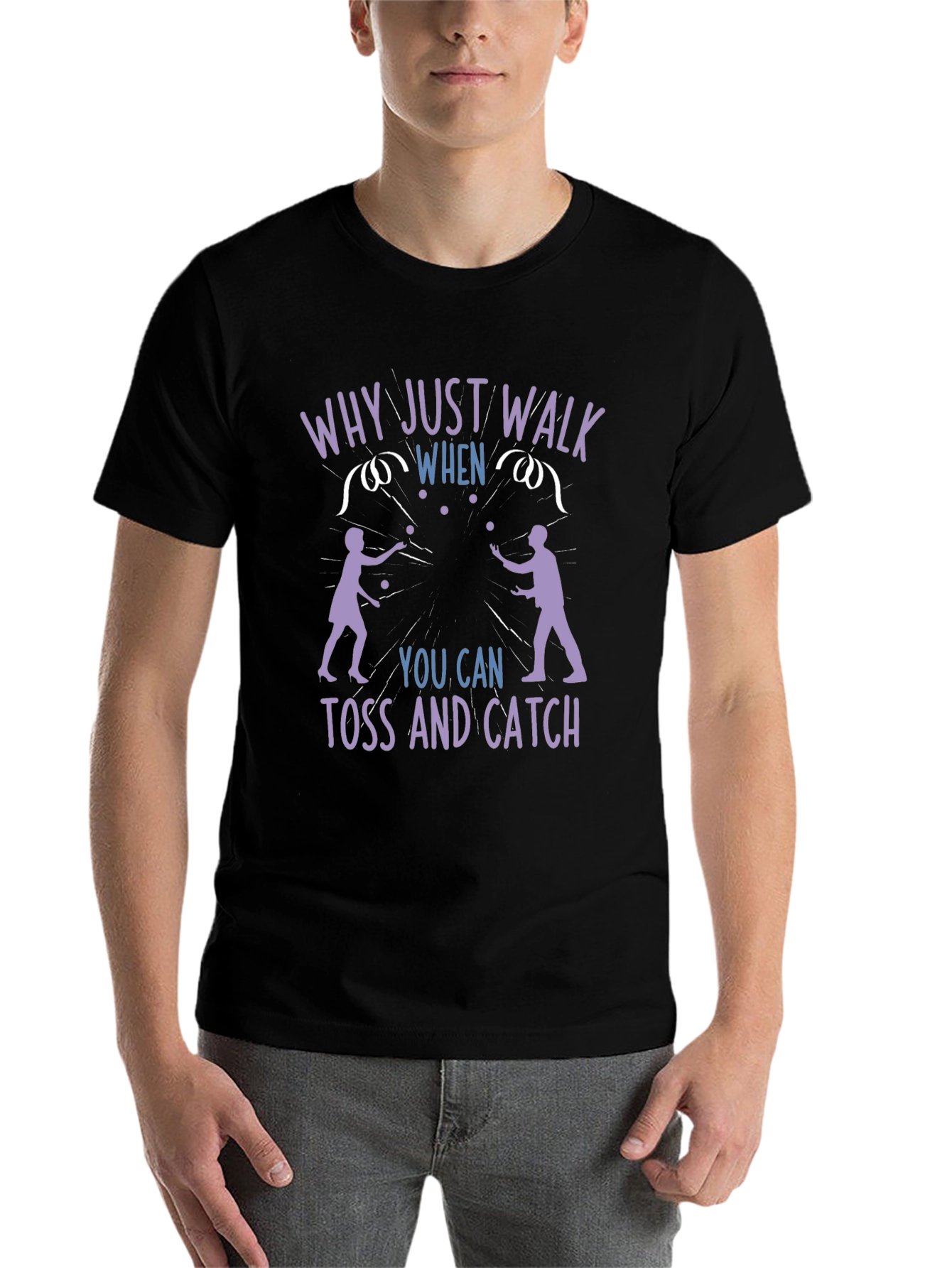 Black Juggling Fun T-Shirt - Why Just Walk? view 7