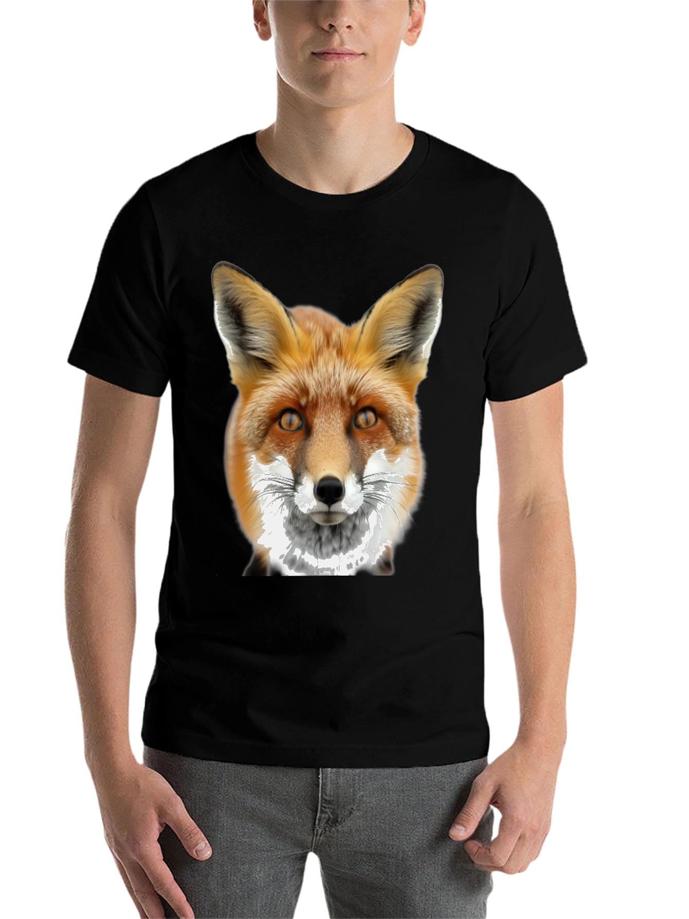 Black Fox Graphic Tee - Men's Black T-Shirt view 7