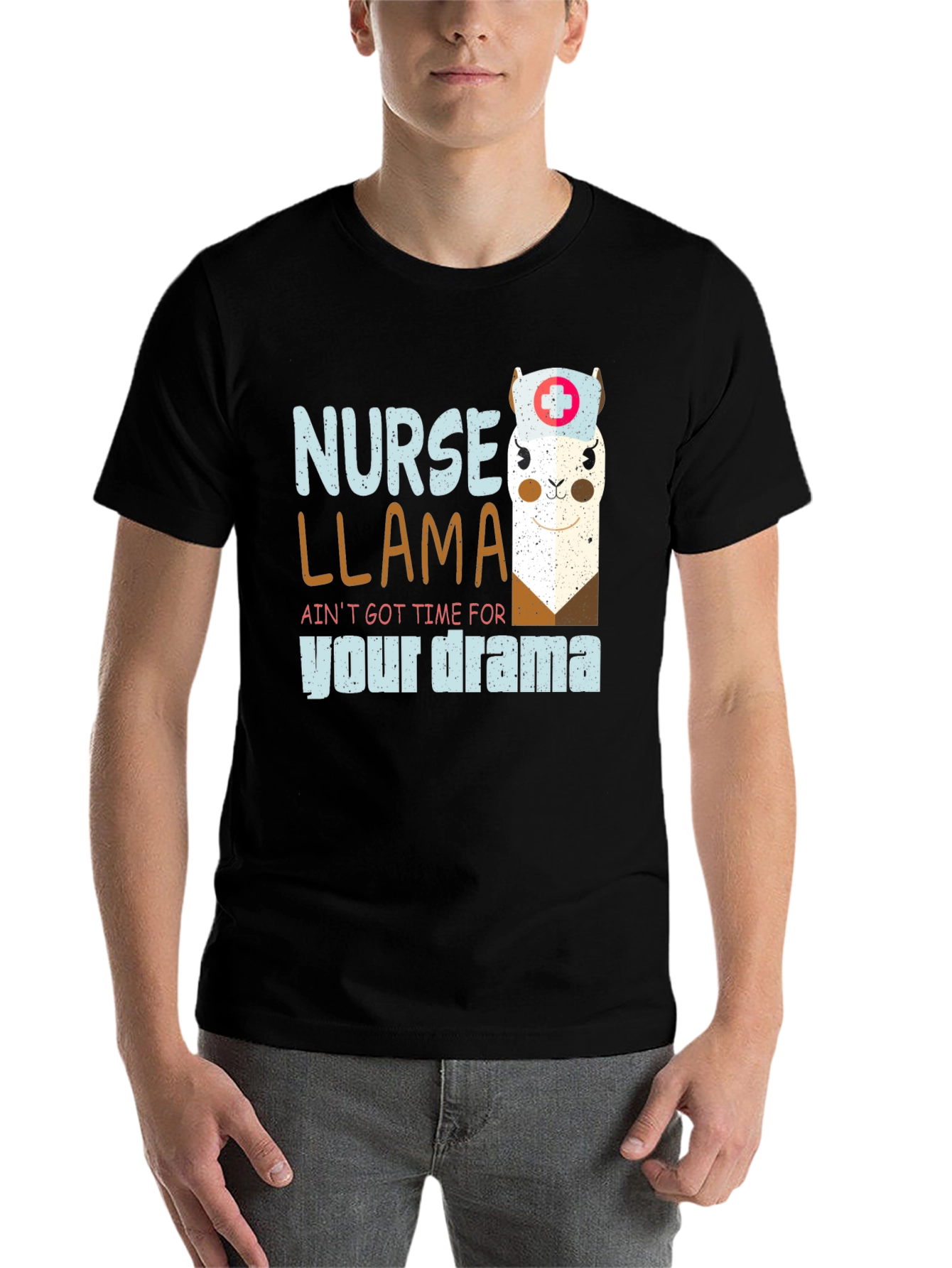 Black Nurse Llama T-Shirt - Ain't Got Time For Your Drama view 7