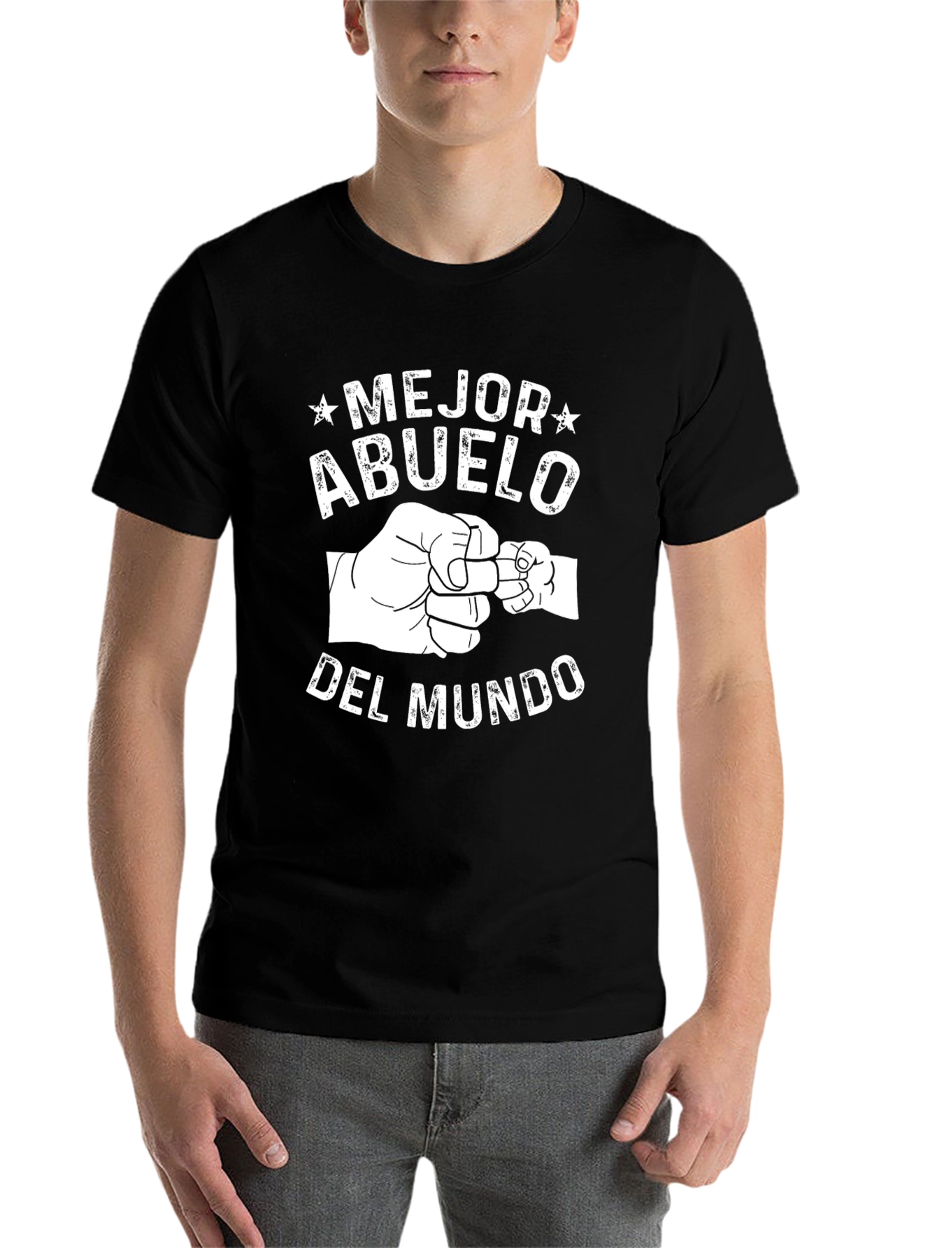 Black Mejor Abuelo Del Mundo Black T-Shirt view 7