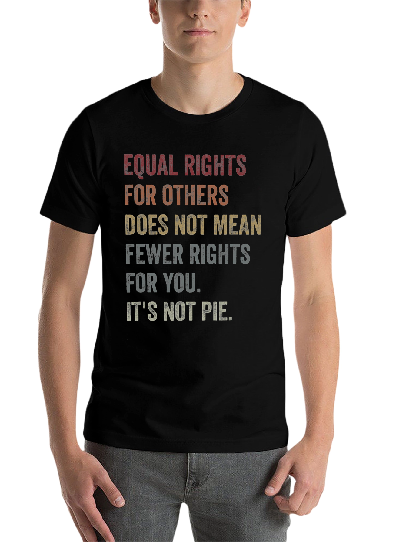 Black Equal Rights Graphic Tee - Black Unisex view 7