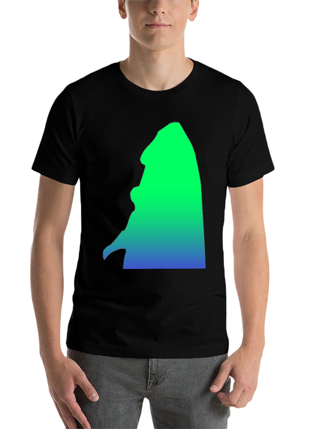 Black Gradient Silhouette Graphic Tee - Casual Comfort view 7