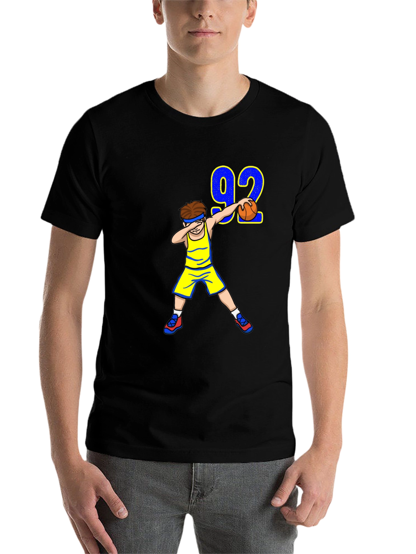 Black Dabbing Basketball Player Tee view 7