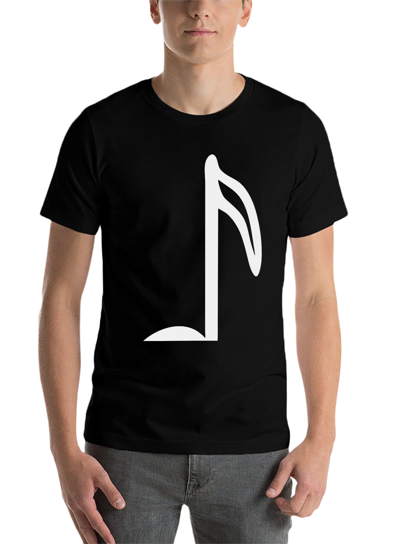 Black Musical Note Graphic Tee - Classic Black T-Shirt view 7