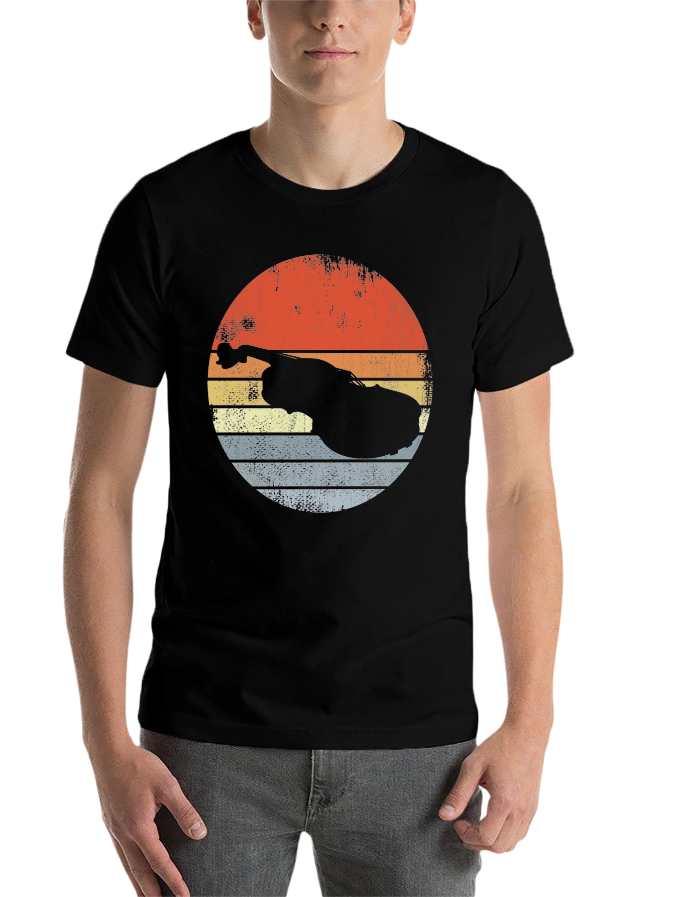 Black Retro Double Bass T-Shirt - Musician's Tee view 7