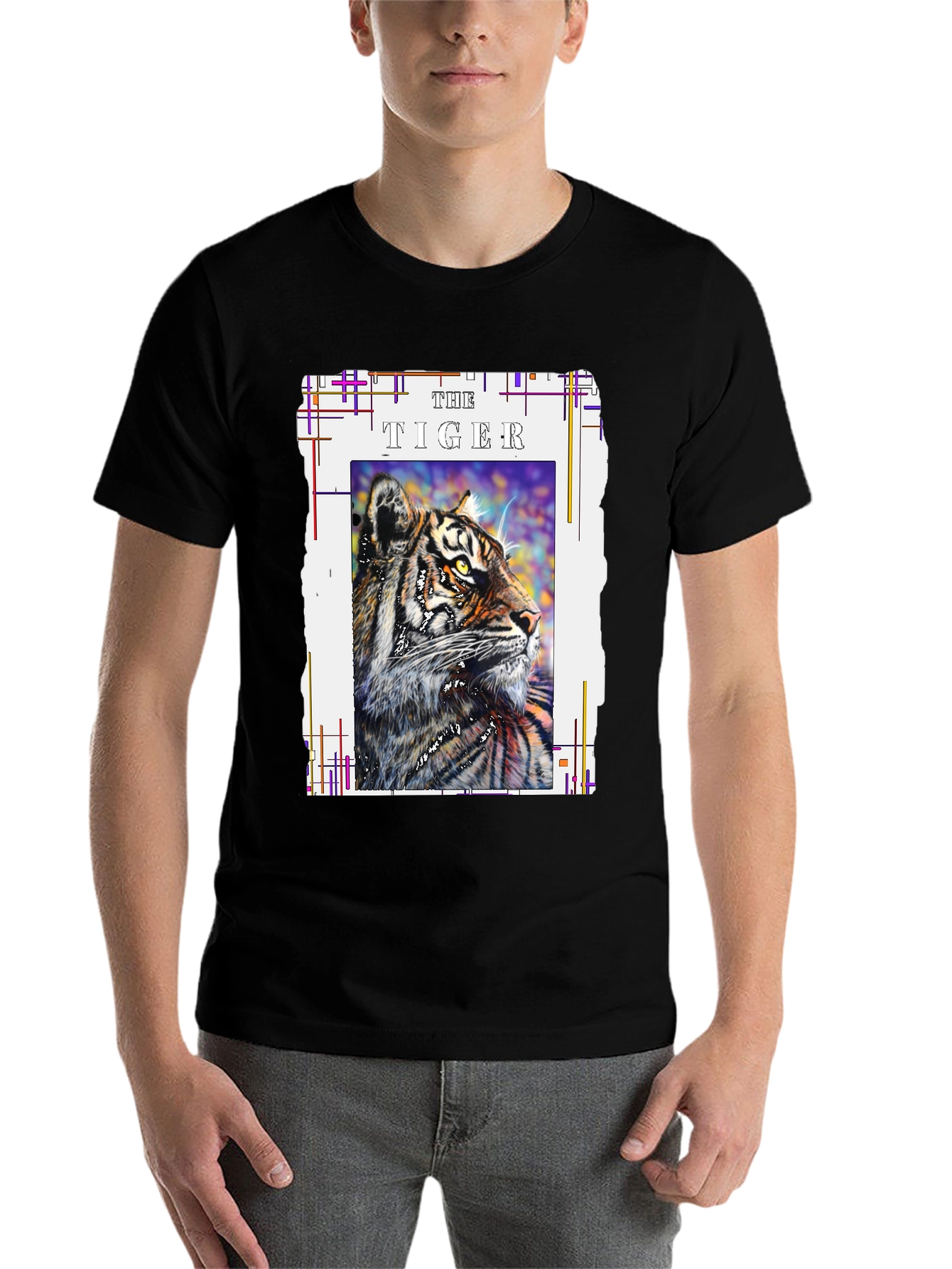 Black The Tiger Graphic T-Shirt view 7