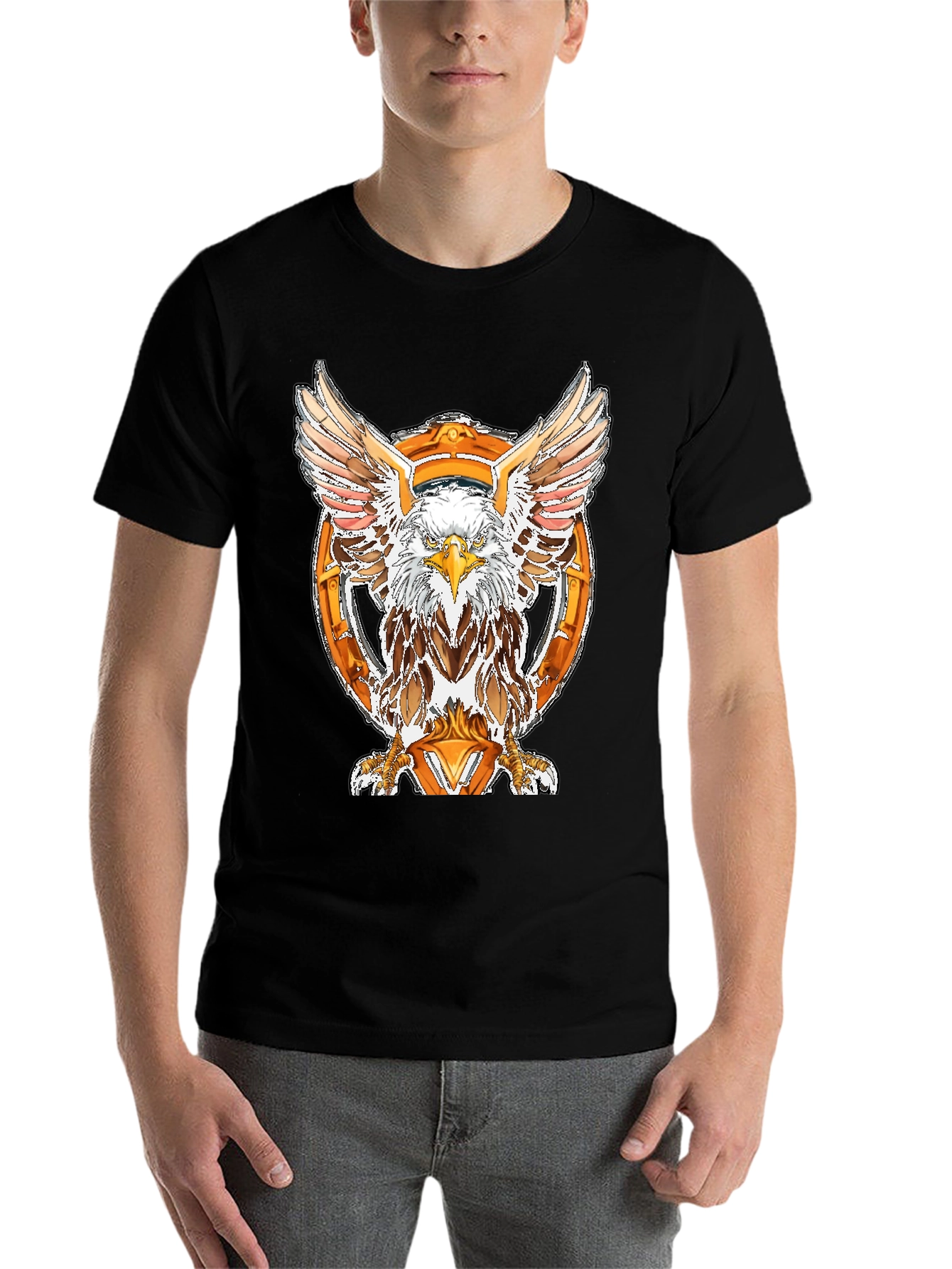 Black Eagle Emblem Black T-Shirt view 7