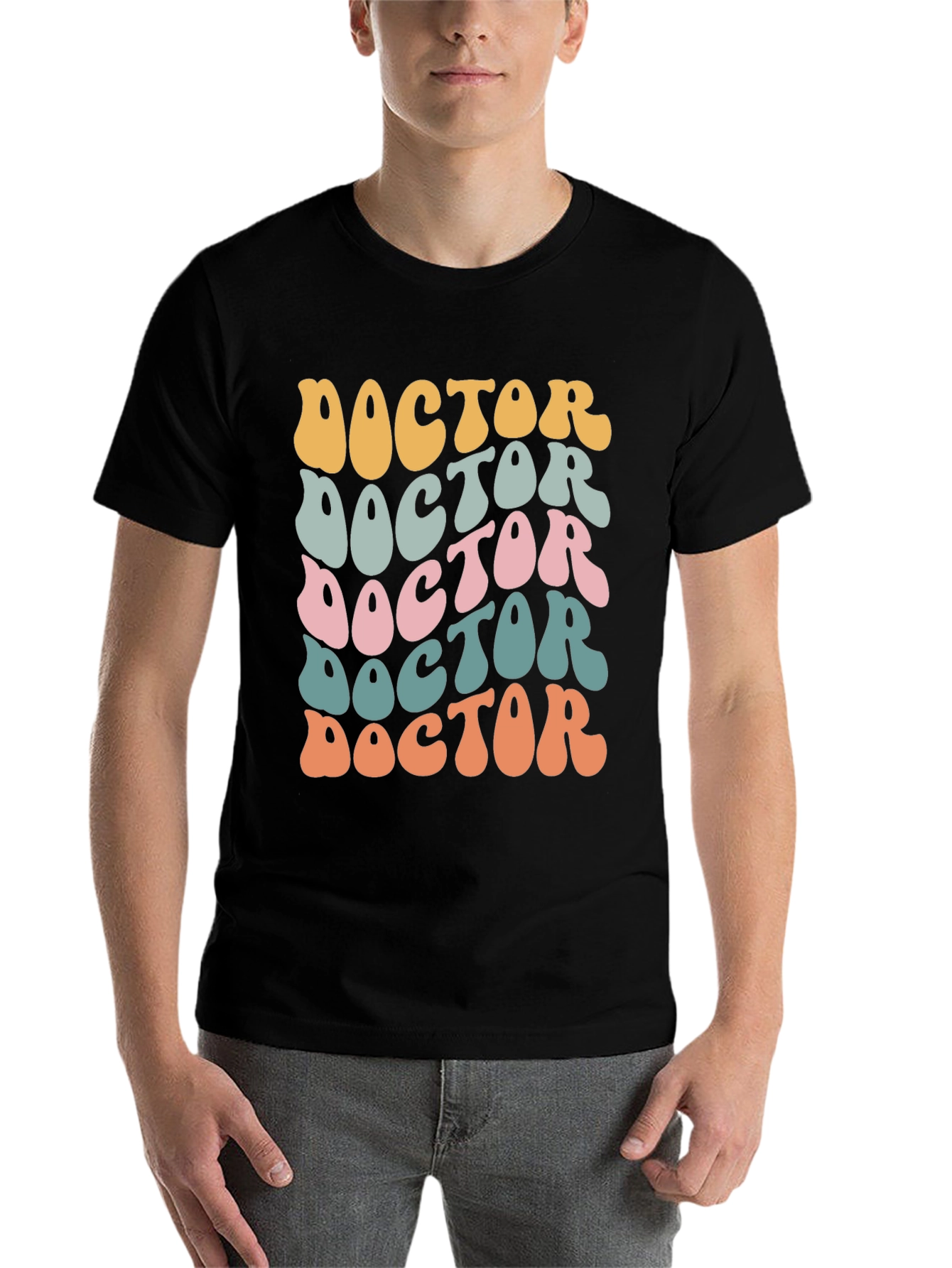 Black Retro Doctor T-Shirt - Groovy Medical Apparel view 7