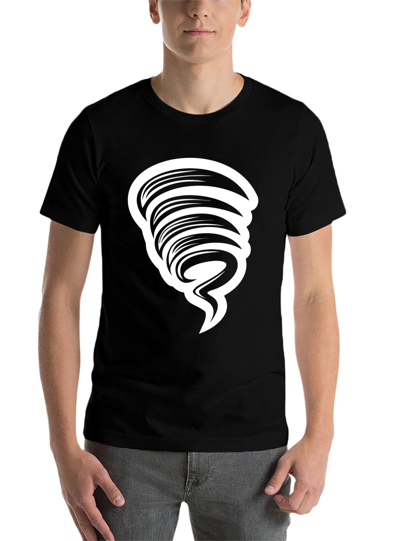 Black Tornado Graphic Black T-Shirt view 7