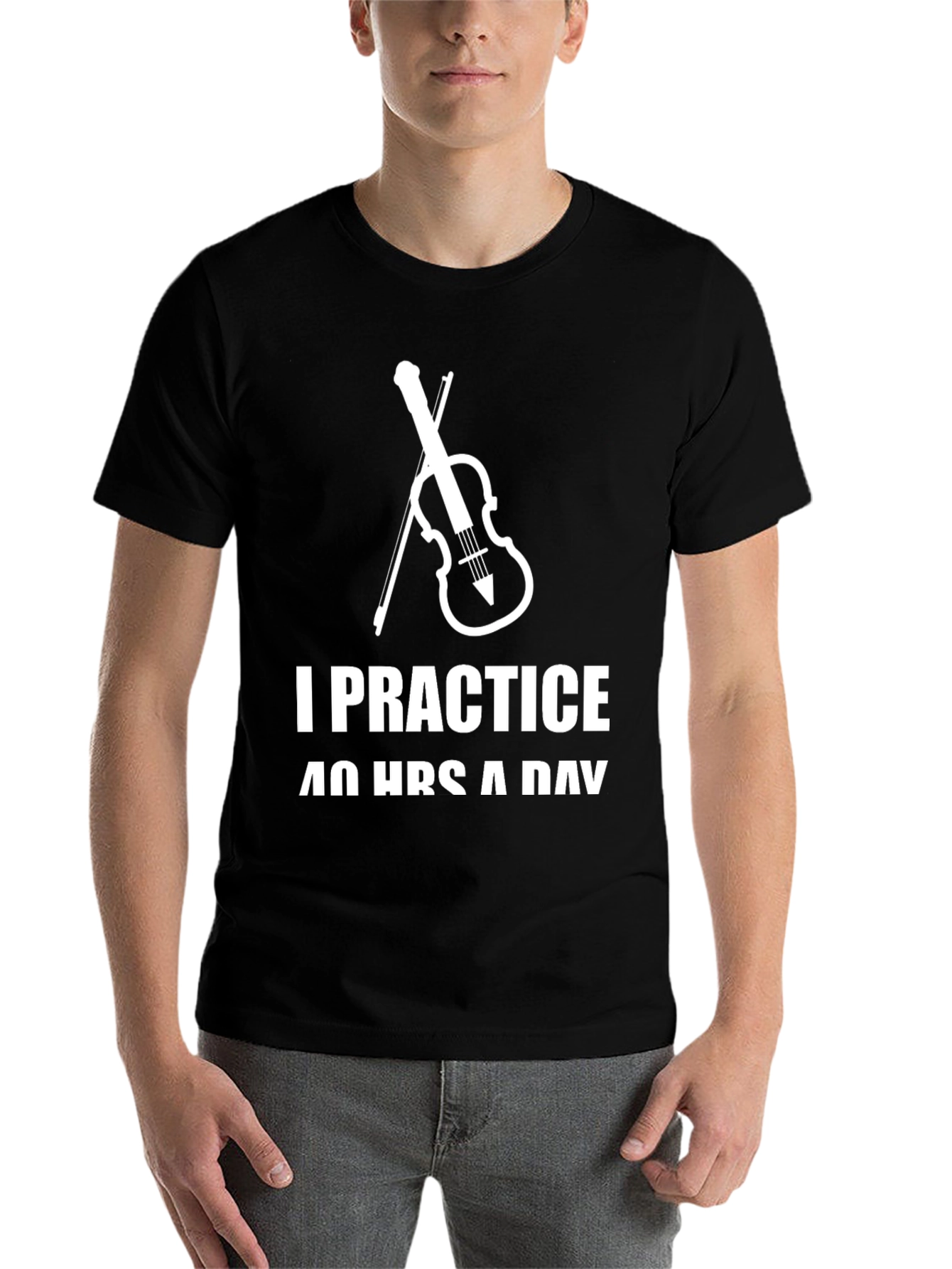 Black I Practice 40 Hours a Day T-Shirt view 7