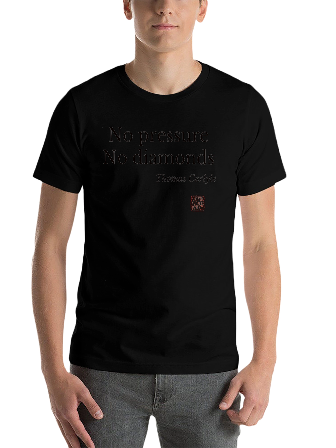 Black No Pressure No Diamonds Graphic T-Shirt view 7