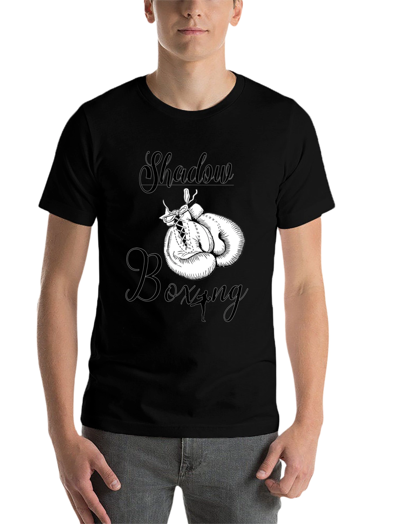 Black Shadow Boxing Graphic Tee - Black Cotton Comfort view 7