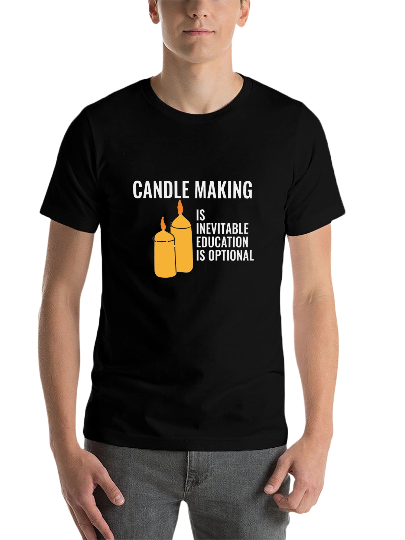 Black Candle Making T-Shirt: Inevitable Education Optional view 7