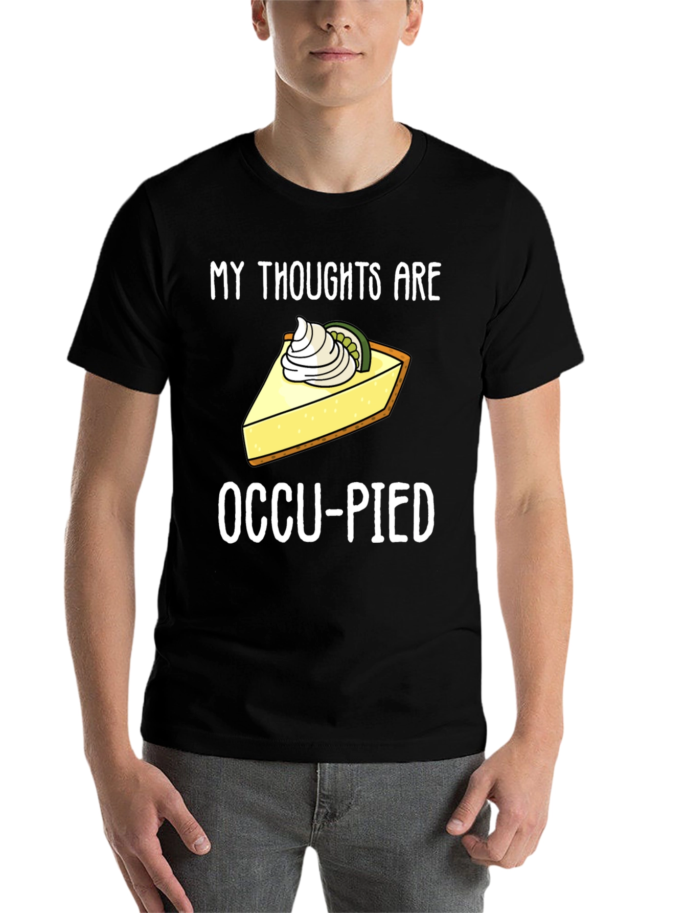 Black Occu-pied Funny Foodie Humor Graphic Tee view 7