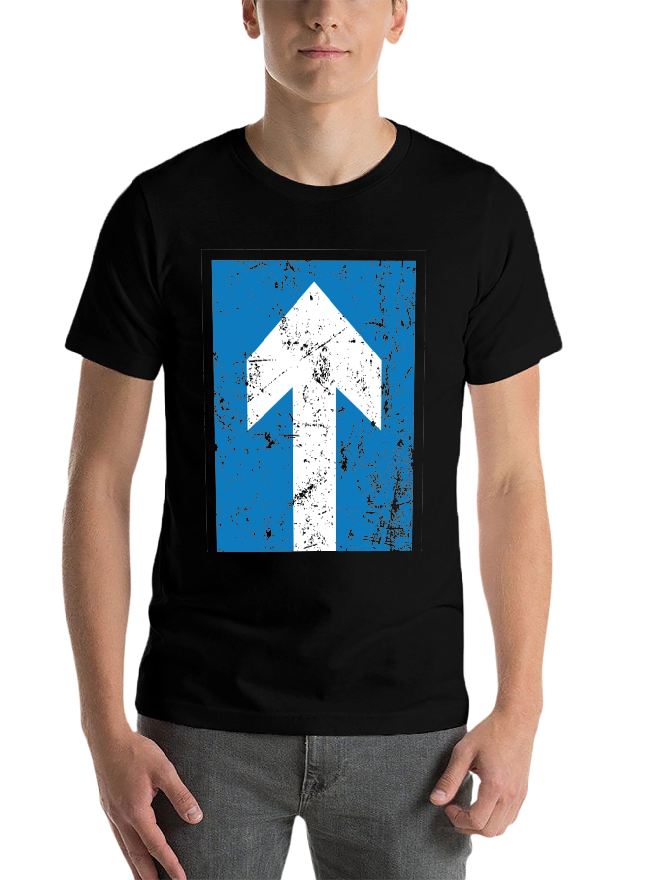 Black Up Arrow Distressed T-Shirt view 7