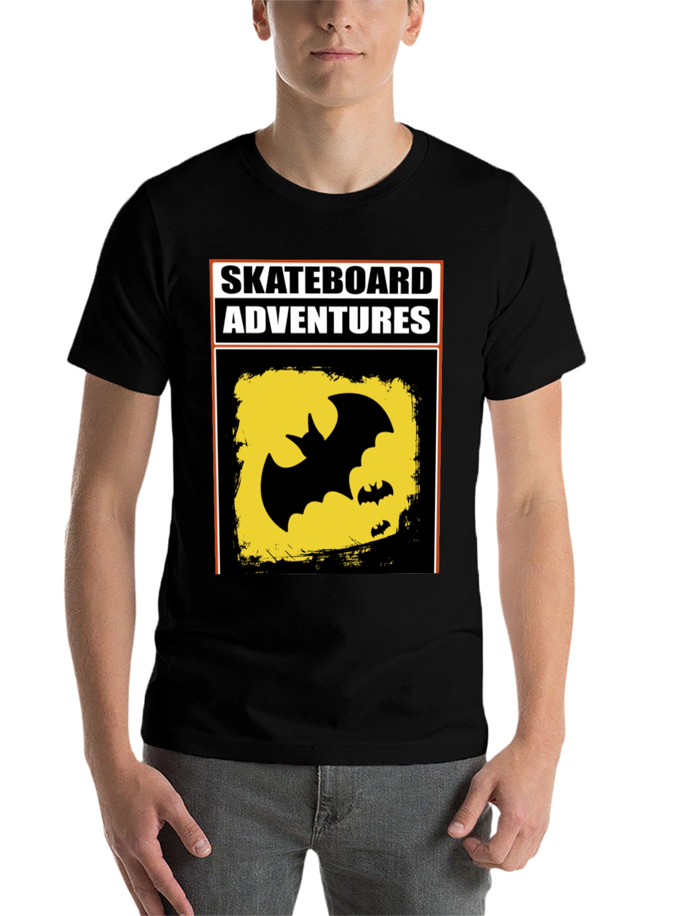 Black Skateboard Adventures Bat T-Shirt - Black view 7