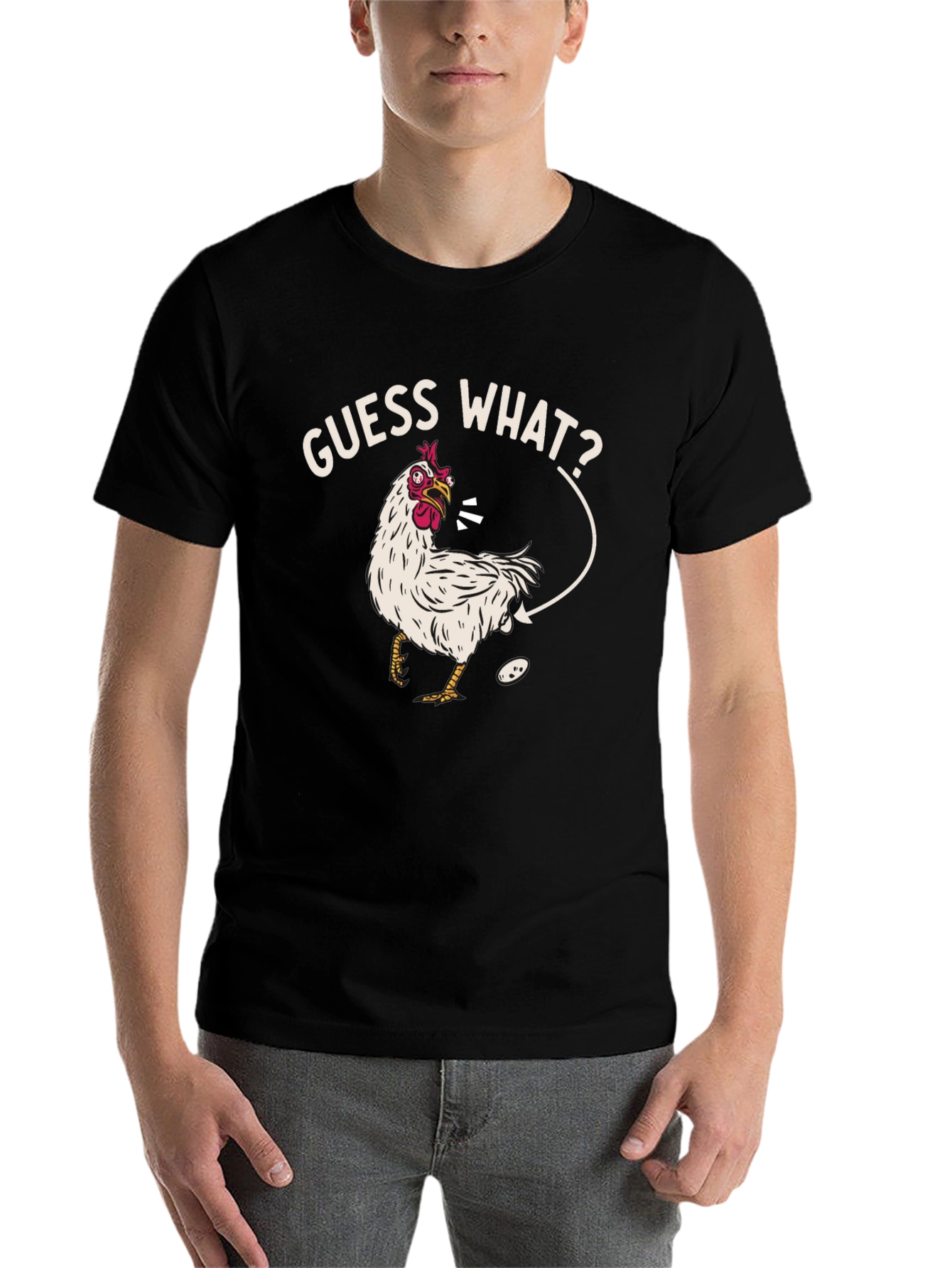 Black Guess What? Chicken T-Shirt - Funny Graphic Tee view 7