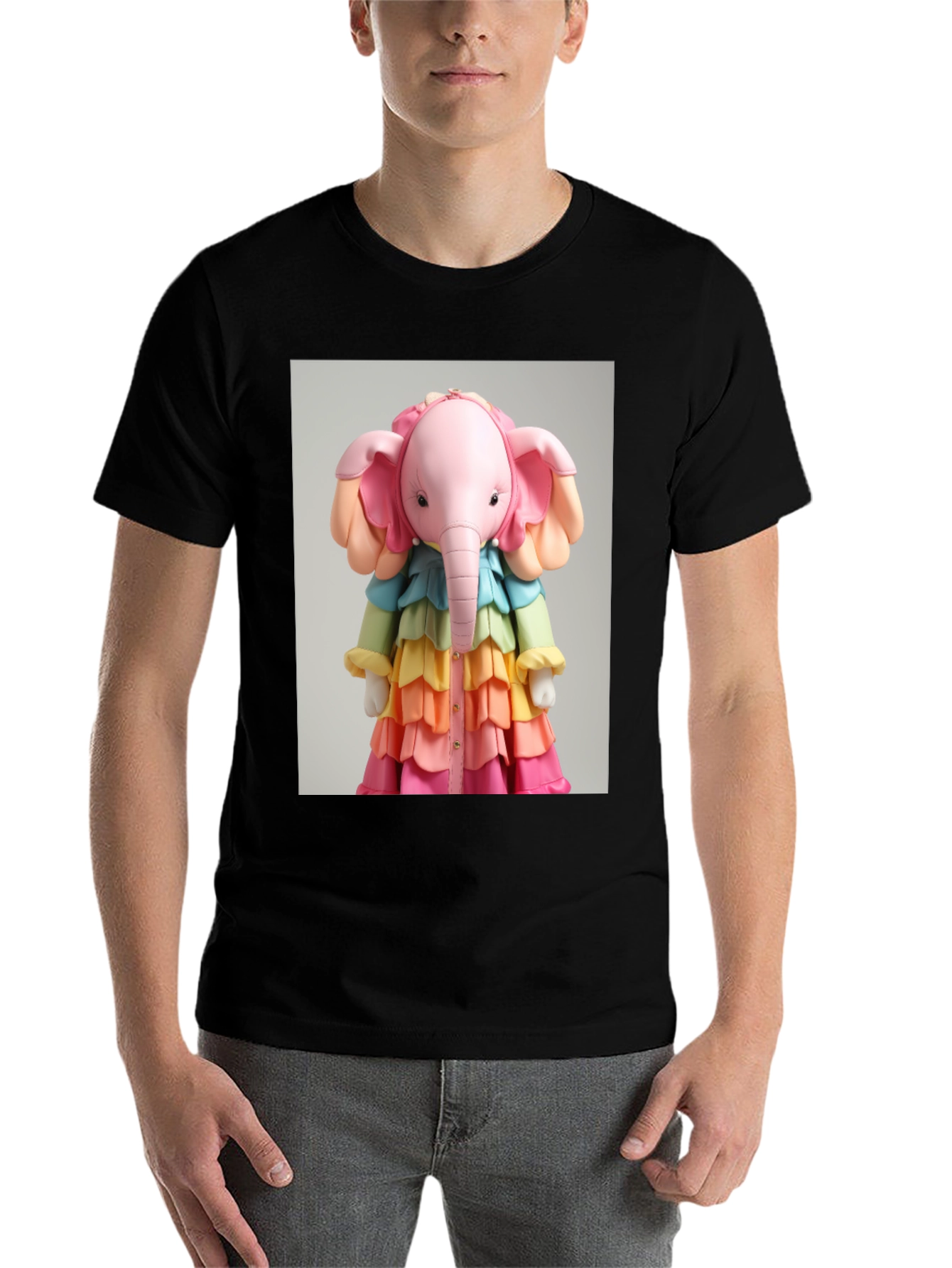 Black Elephant Puppet Graphic Tee view 7