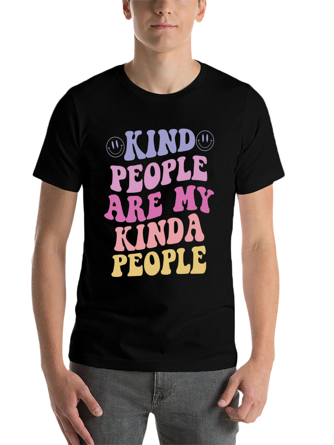 Black Kind People Graphic T-Shirt - Positive Vibes view 7