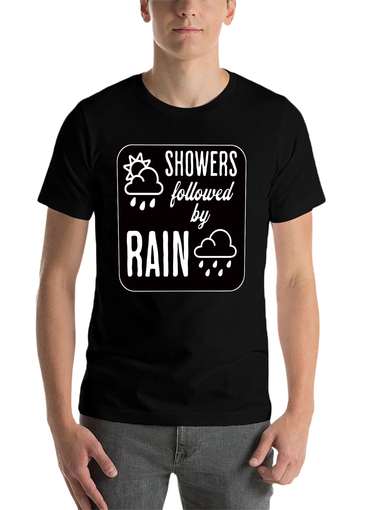 Black Showers Followed by Rain Graphic Black T-Shirt view 7
