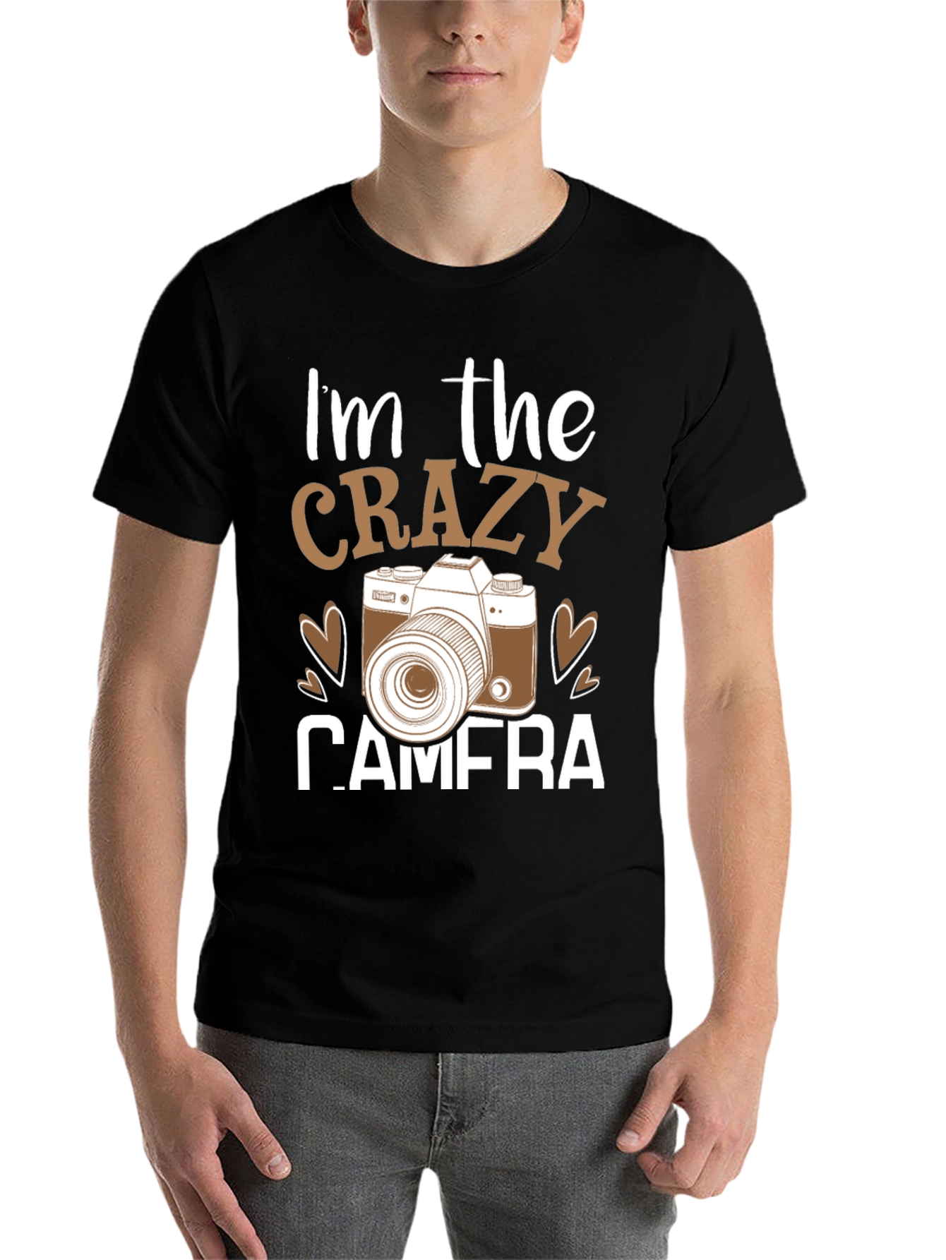 Black Crazy Camera T-Shirt - Photography Lover Gift view 7
