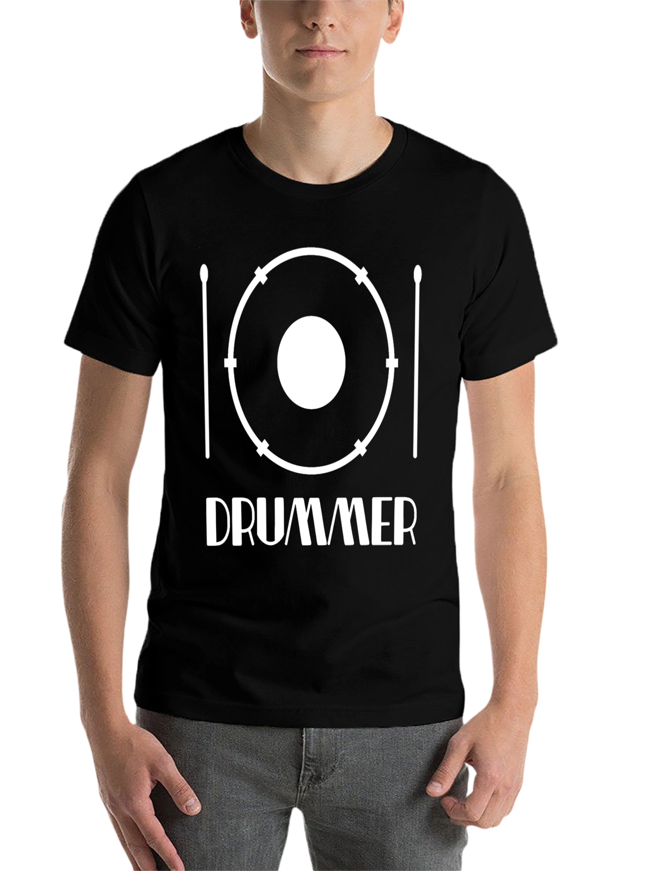 Black Drummer Graphic T-Shirt - Music Lover Tee view 7