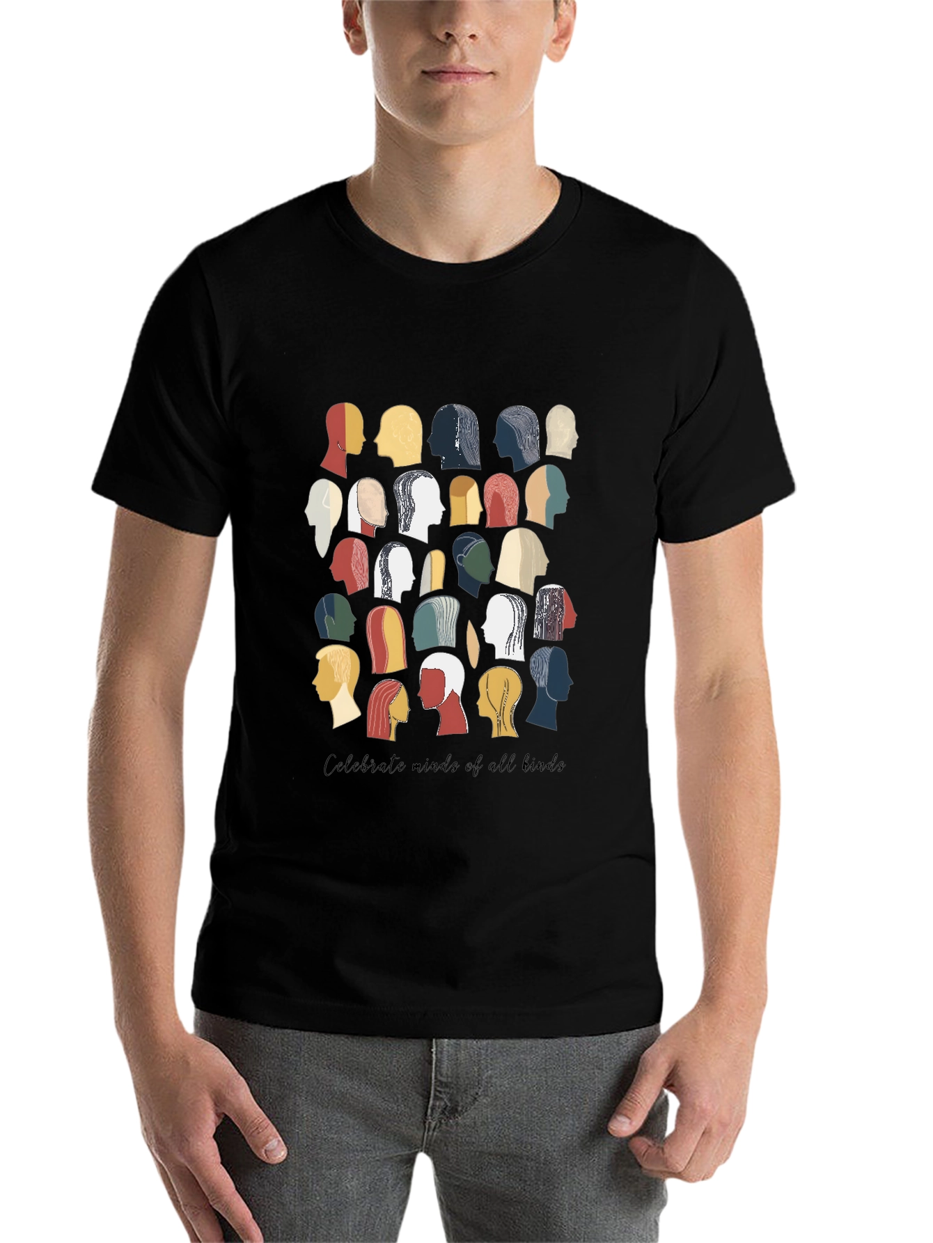 Black Diverse Minds Graphic Tee - Celebrate Inclusivity view 7
