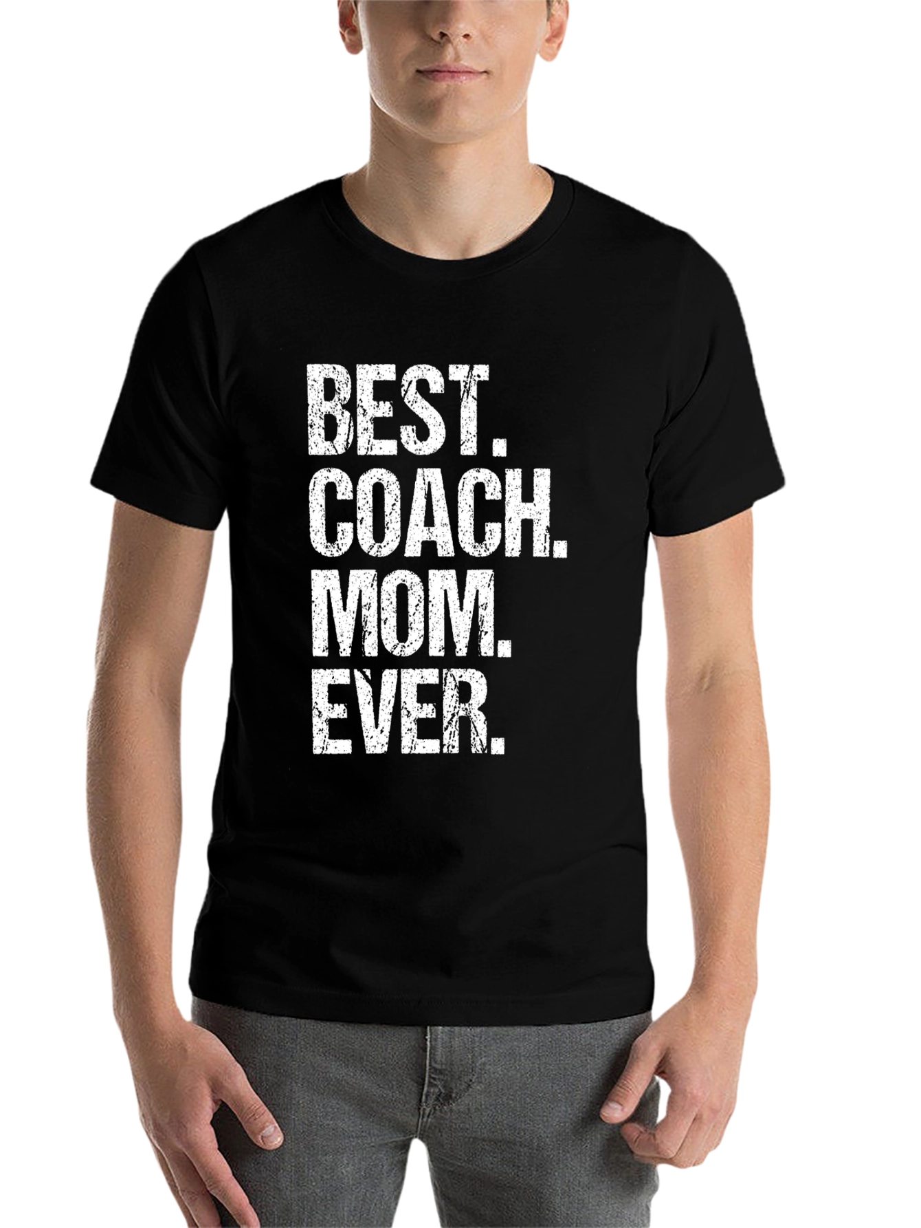 Black Best Coach Mom Ever Black T-Shirt view 7