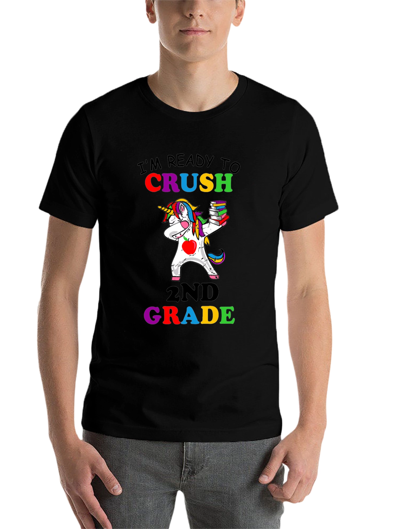 Black Ready to Crush 2nd Grade Unicorn T-Shirt view 7