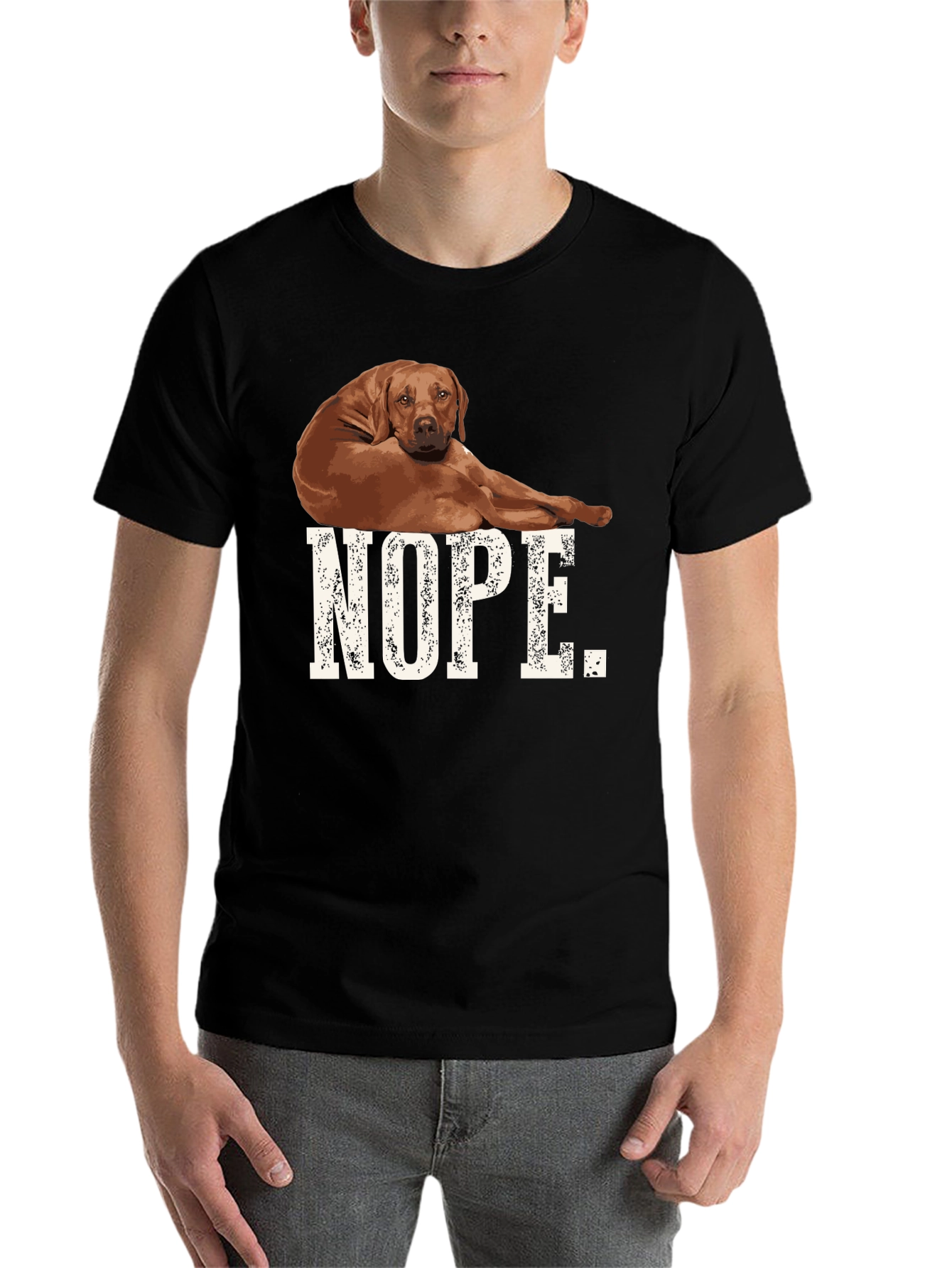 Black Nope Dog Graphic T-Shirt Black view 7