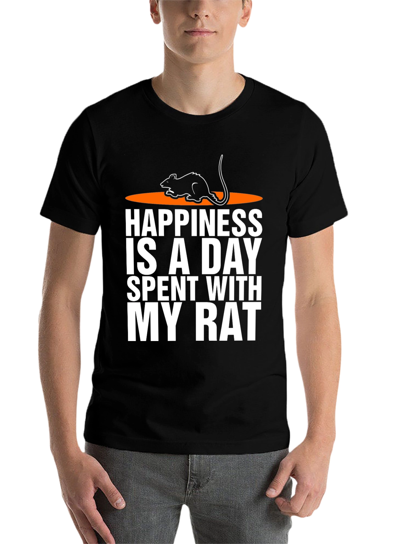 Black Happiness is a Day Spent with My Rat T-Shirt view 7