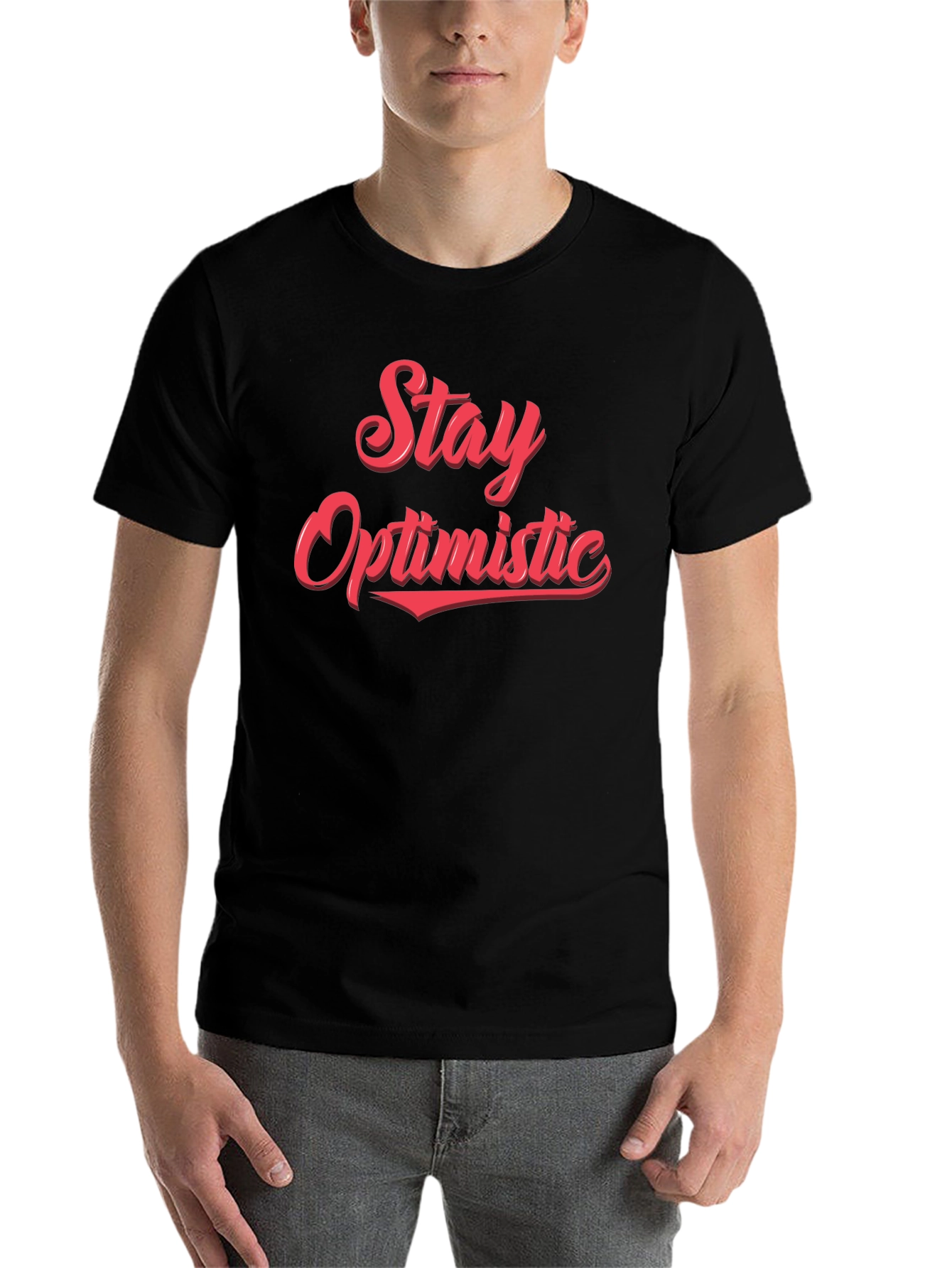 Black Stay Optimistic T-Shirt - Black view 7