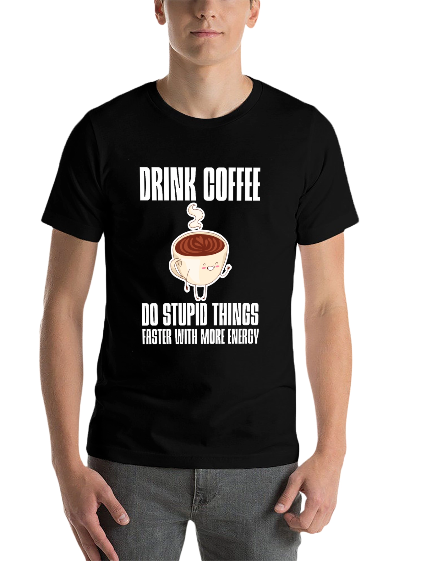 Black Drink Coffee Funny Graphic Tee view 7