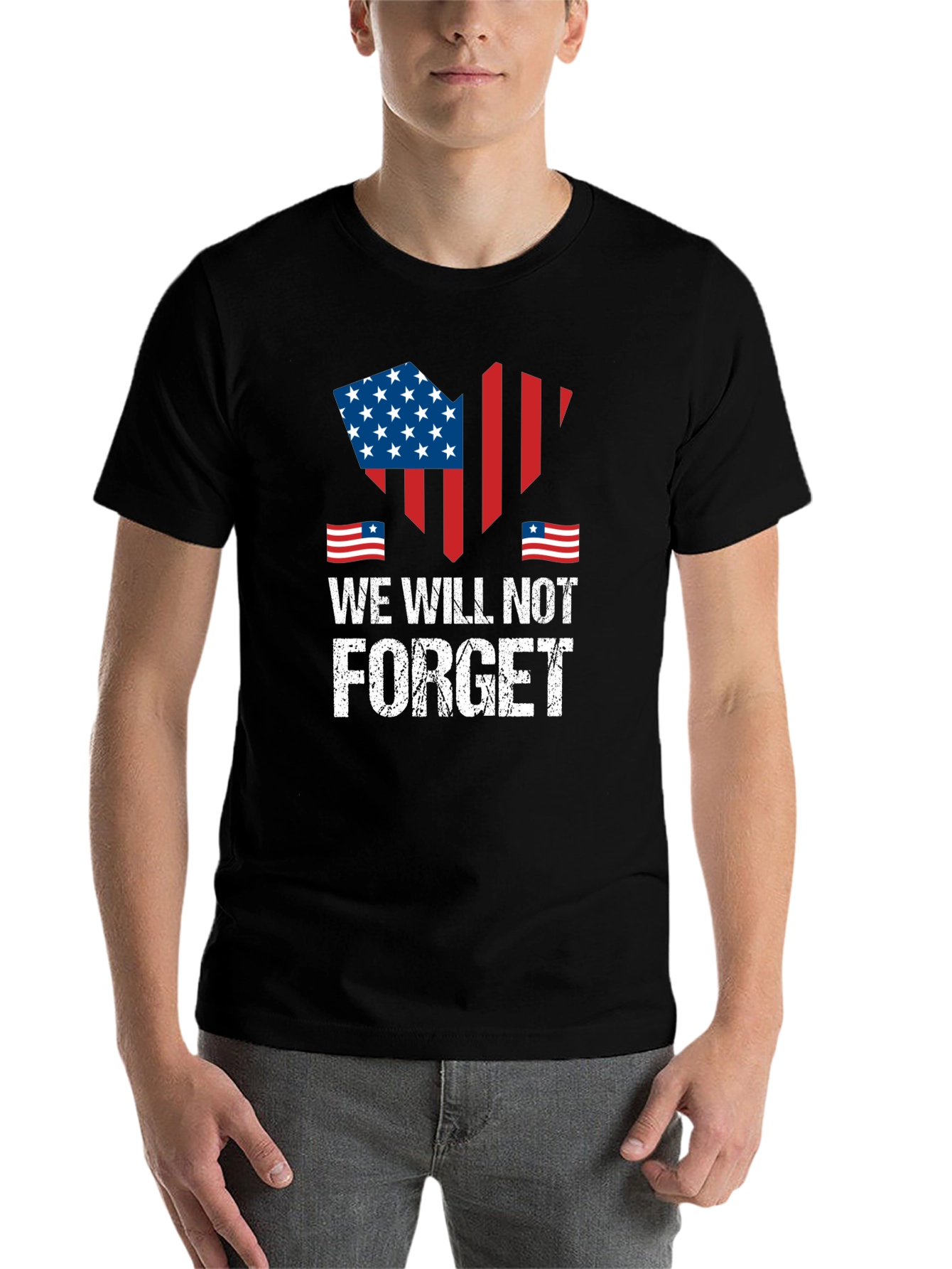 Black We Will Not Forget Patriotic T-Shirt view 7