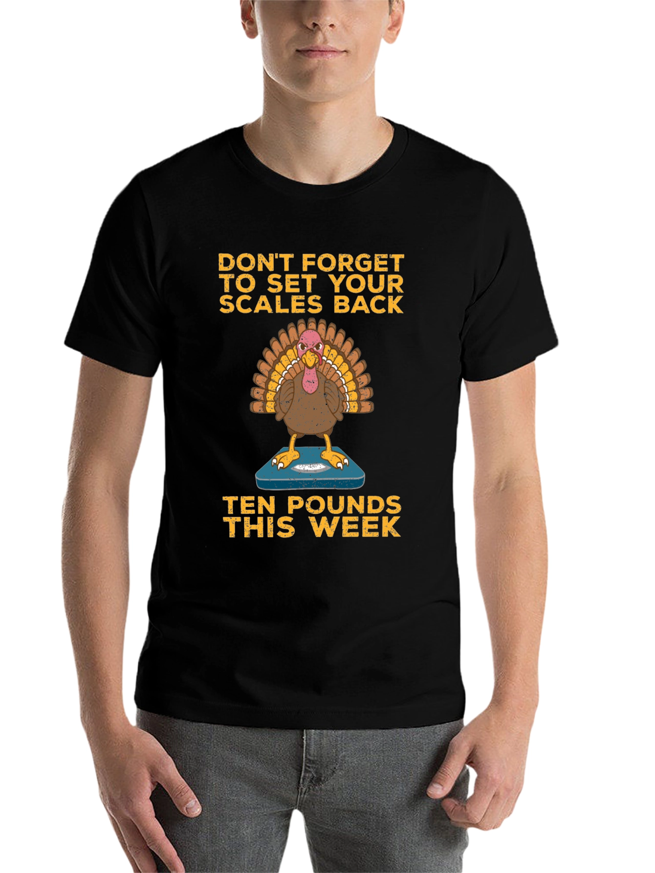Black Funny Thanksgiving Turkey Diet T-Shirt view 7