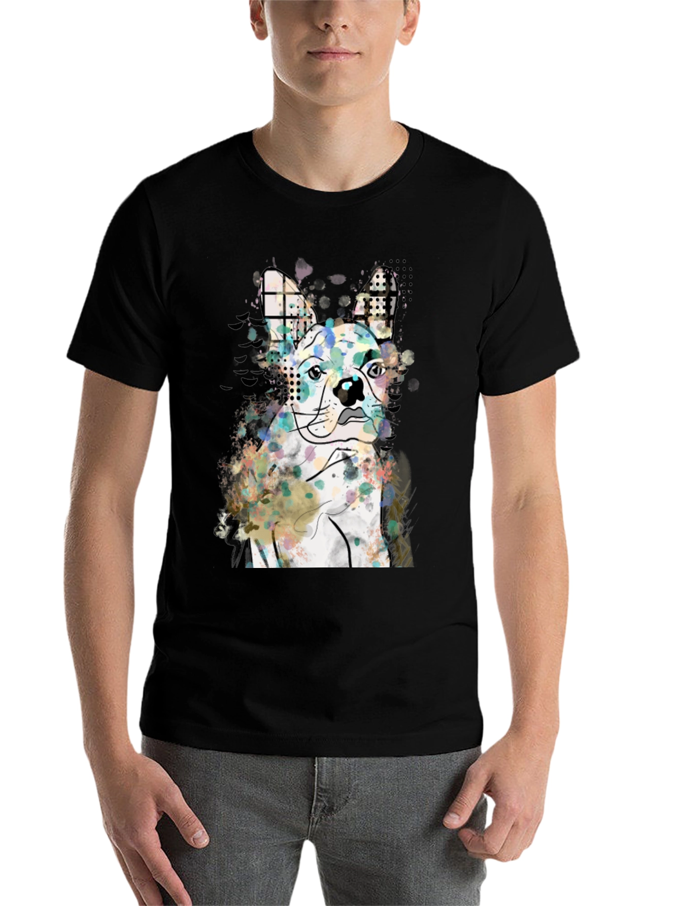 Black Dog Graphic Men's Black T-Shirt view 7